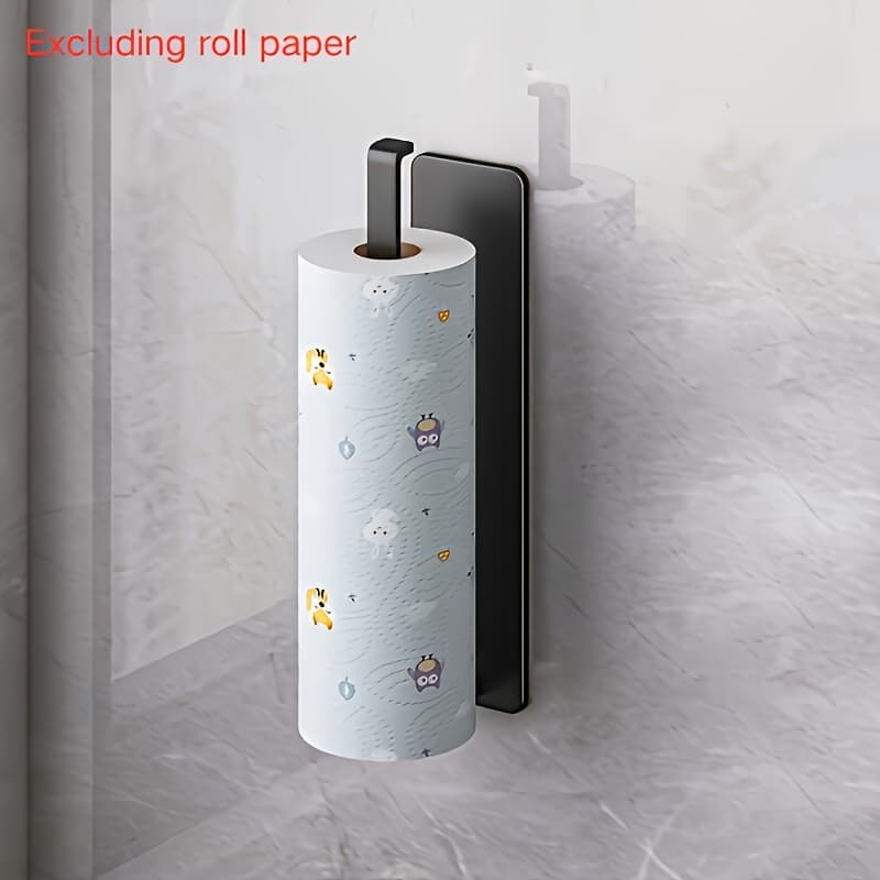 TEMU Wall-mounted Tissue Holder - For Kitchen And Bathroom Storage, Suitable For Storing Roll Paper, Wrapping Paper, And Towels.