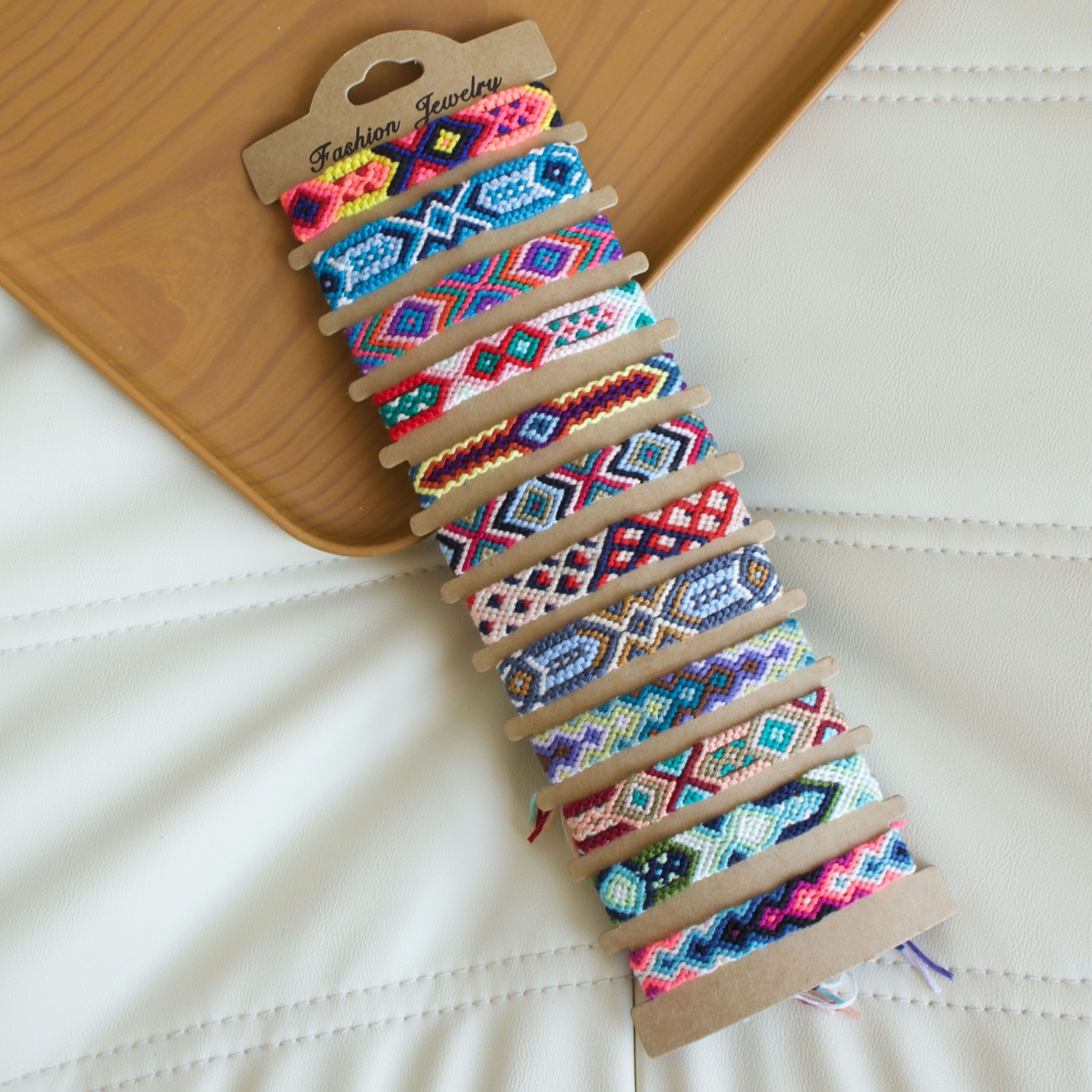 TEMU 12 Pcs Handmade Braided Bracelets: Bohemian Geometric Designs In Vibrant Colors - Everyday Wear And Vacations