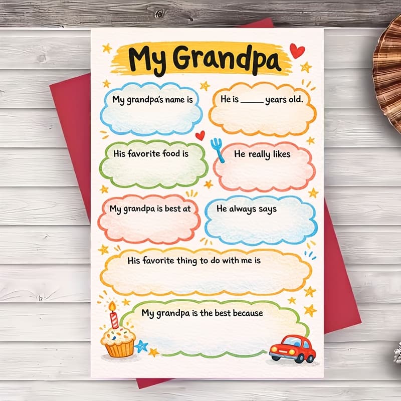 TEMU 1 Envelope And 1 Greeting Cardgrandpa Appreciation Card The Blanks Keepsake For Fathers Day Birthday Celebration Thoughtful Gift For Grandpa Greeting Card