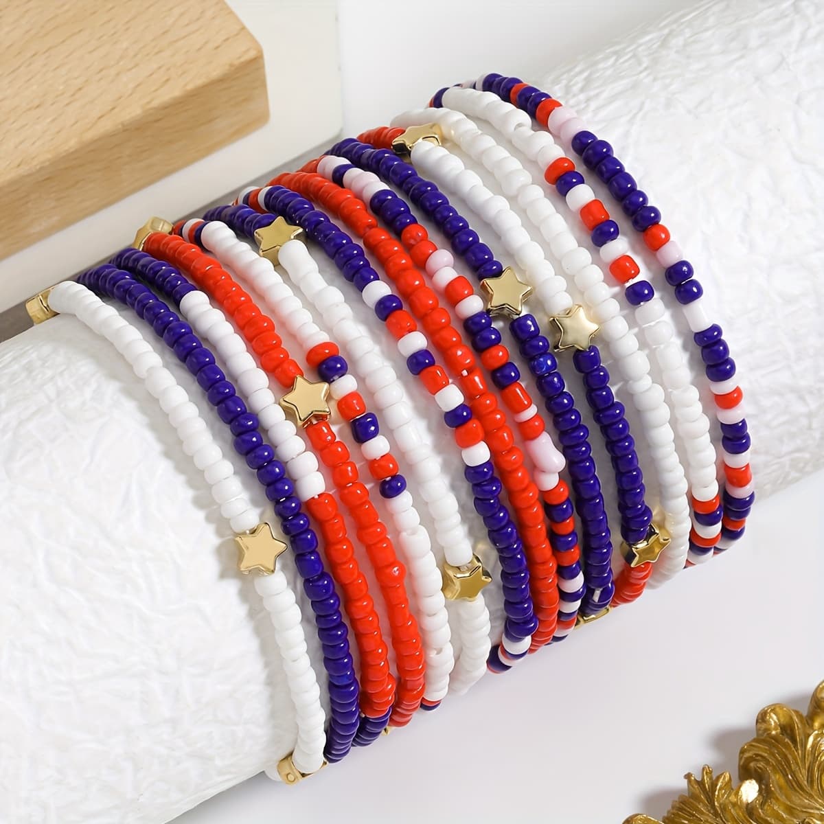 TEMU 14pcs Day Bohemian Handmade Beaded Star Bracelet Set Cute Colorful Rice Bead Bracelets For Women's Jewelry Suitable For Celebrating Festivals And Gifting