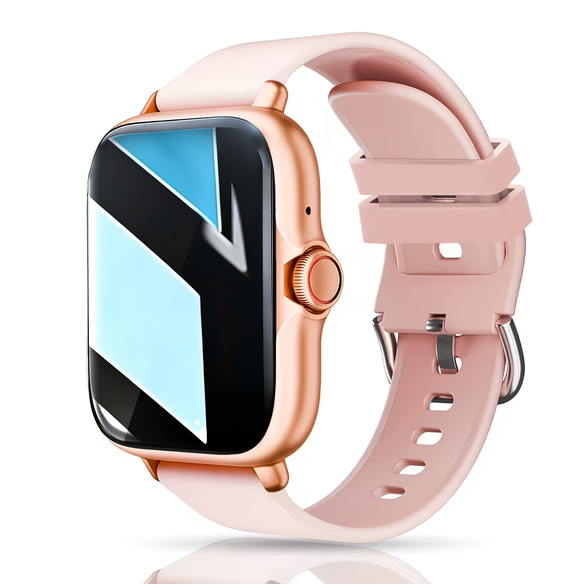 TEMU New Unisex Smartwatch: Wireless Calls, Message Alerts, Music , Alarm, And Remote Photo Capture. Full Touchscreen Compatible With And Iphone Systems. Multiple Workout . Couple's Smartwatch
