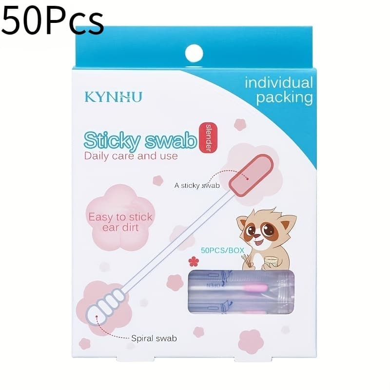 TEMU 50pcs Sticky Ear Sticks, Disposable Ear Canal Cleaning Swabs, Portable And Non-harmful Swabs For Home Use, Earwax Removal Wonder, Daily Ear Cleaning And Care Tools