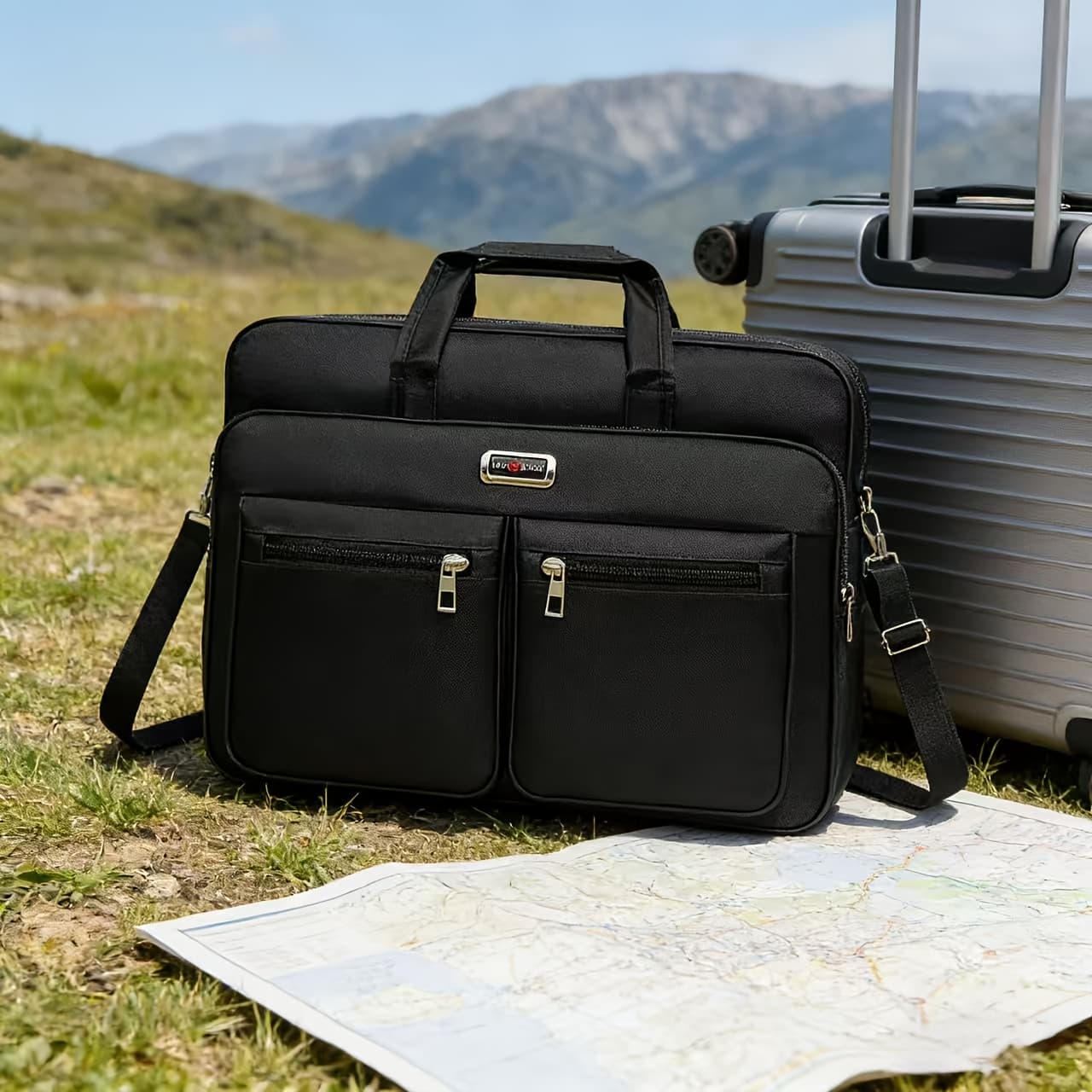 TEMU 15.6-inch Laptop Computer Bag, Business Briefcase Suitable For Men And Women, With Shoulder Strap And Messenger-style Single-shoulder Bag, Durable Office Bag, Laptop/computer Carry-on Bag