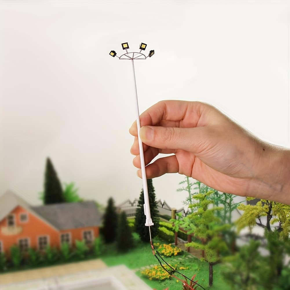 TEMU Model Railway Ho Scale Lamp 1:87 Playground Four-leds Street Lights (pack Of 4)