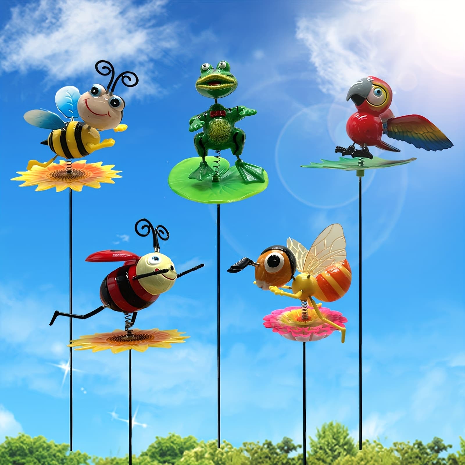 TEMU Hapilifes 5pcs Colorful Insect Decorative Garden Stakes, In Wind, Weatherproof, , For Gardens, Lawns, , Plant Pots, To Holiday, Easter, , Christmas, Thanksgiving, New Year, Party Decor.