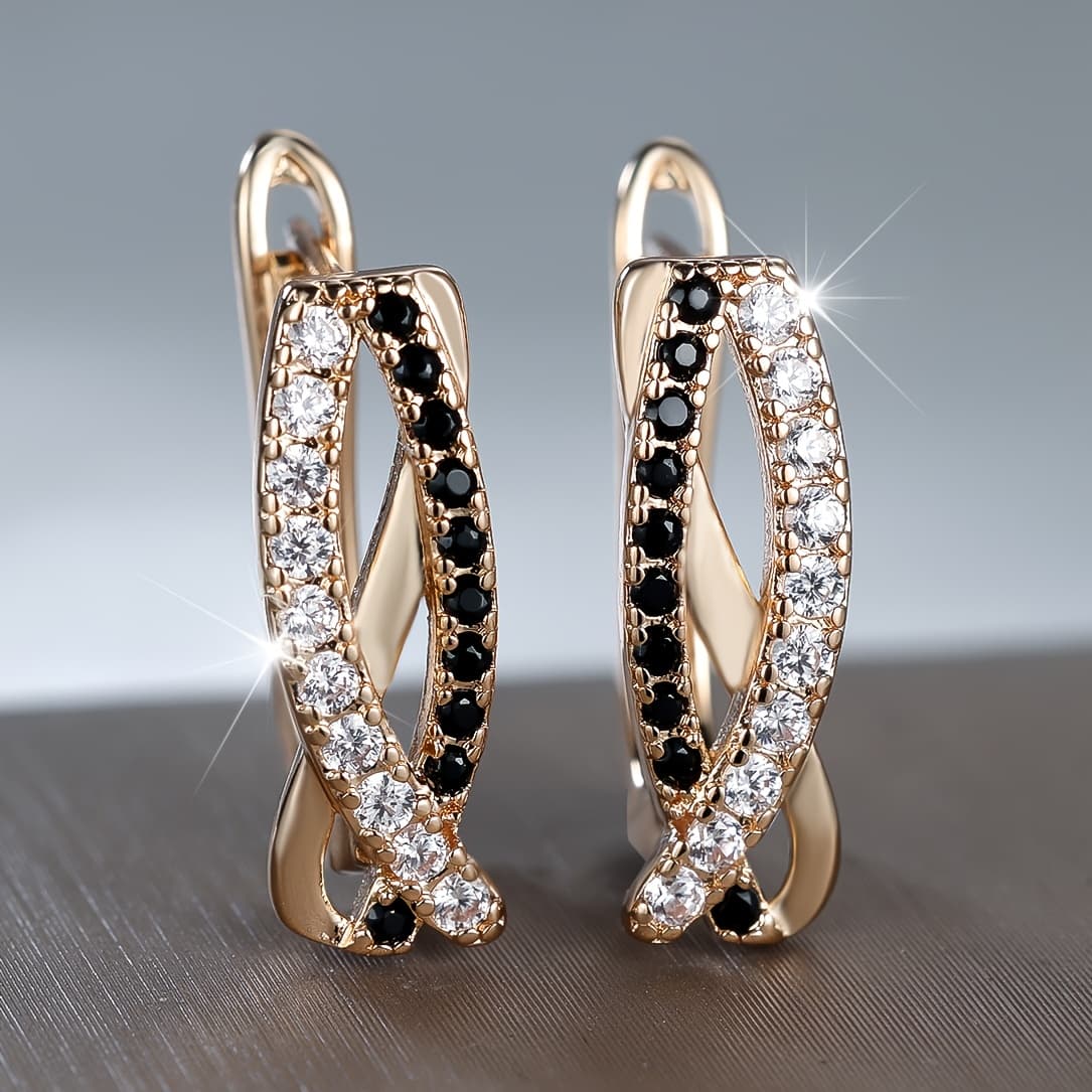 TEMU Angol A Pair Of Elegant Light Luxury Design Ladies Earrings Fashion Niche Design Daily Banquet Jewelry Gift For