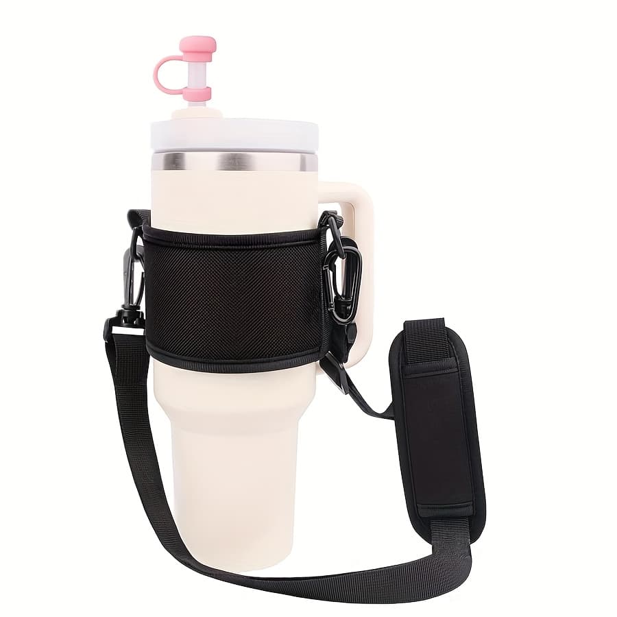 TEMU 1pc Water Bottle Holder With Shoulder Strap Water Bottle Handle Sling For 30oz/40oz Ounces Tumbler Cup Adjustable Rope Outdoor Cup Pouch Additions