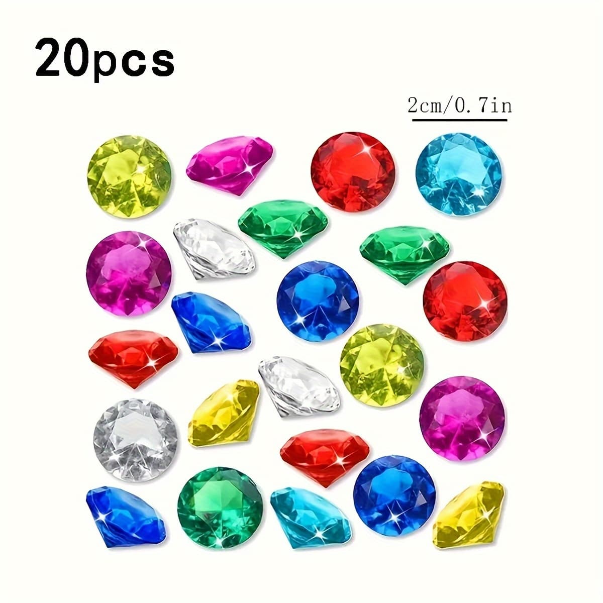 TEMU /100/200pcs Diving Gems Pool Beads, Large Acrylic Gems Big Gems Pirate Summer Underwater Swimming Beads For Birthday Swimming Pool Party Favors