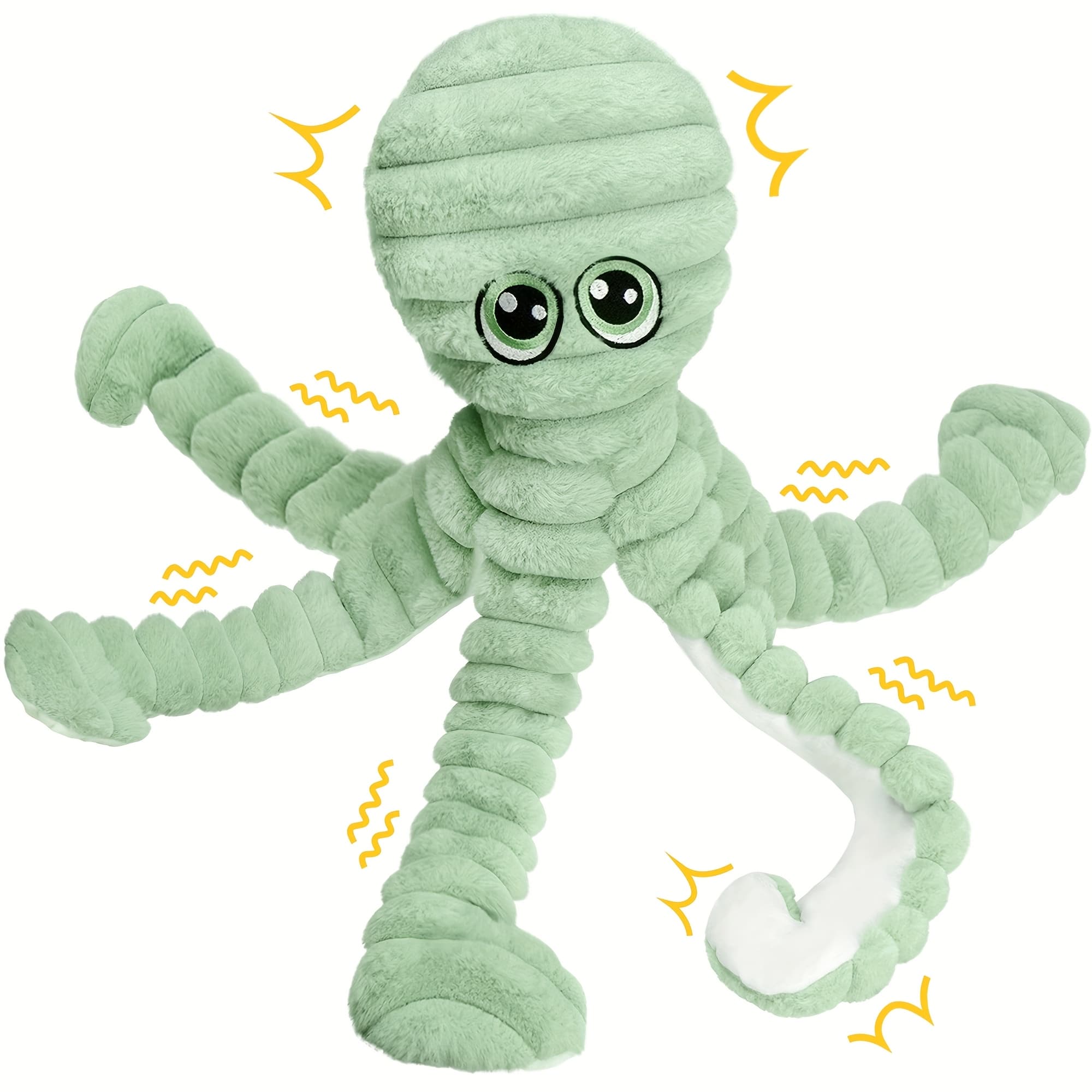 TEMU 1pc Squeaky Octopus Plush Chew Toy For Dogs - Interactive Teeth Cleaning Puppy Toy With , Soft Chewable Stuffed Animal For Small Medium Large Breeds, Cute Durable Chew Bone Gift For Puppies