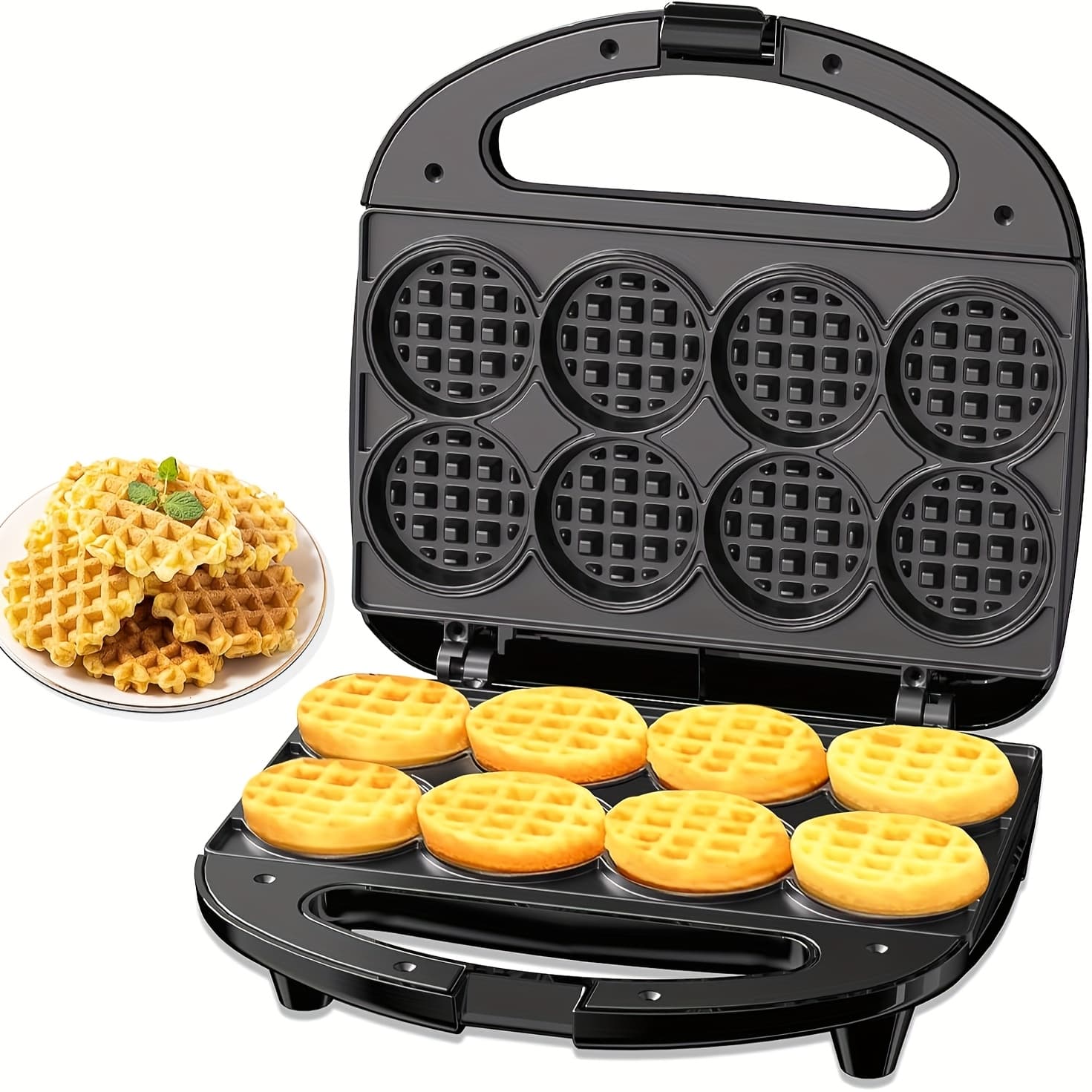 TEMU For, 8 Bite-sized 2'' , Dual Plates For Quick Release And , Perfect For Family Breakfasts