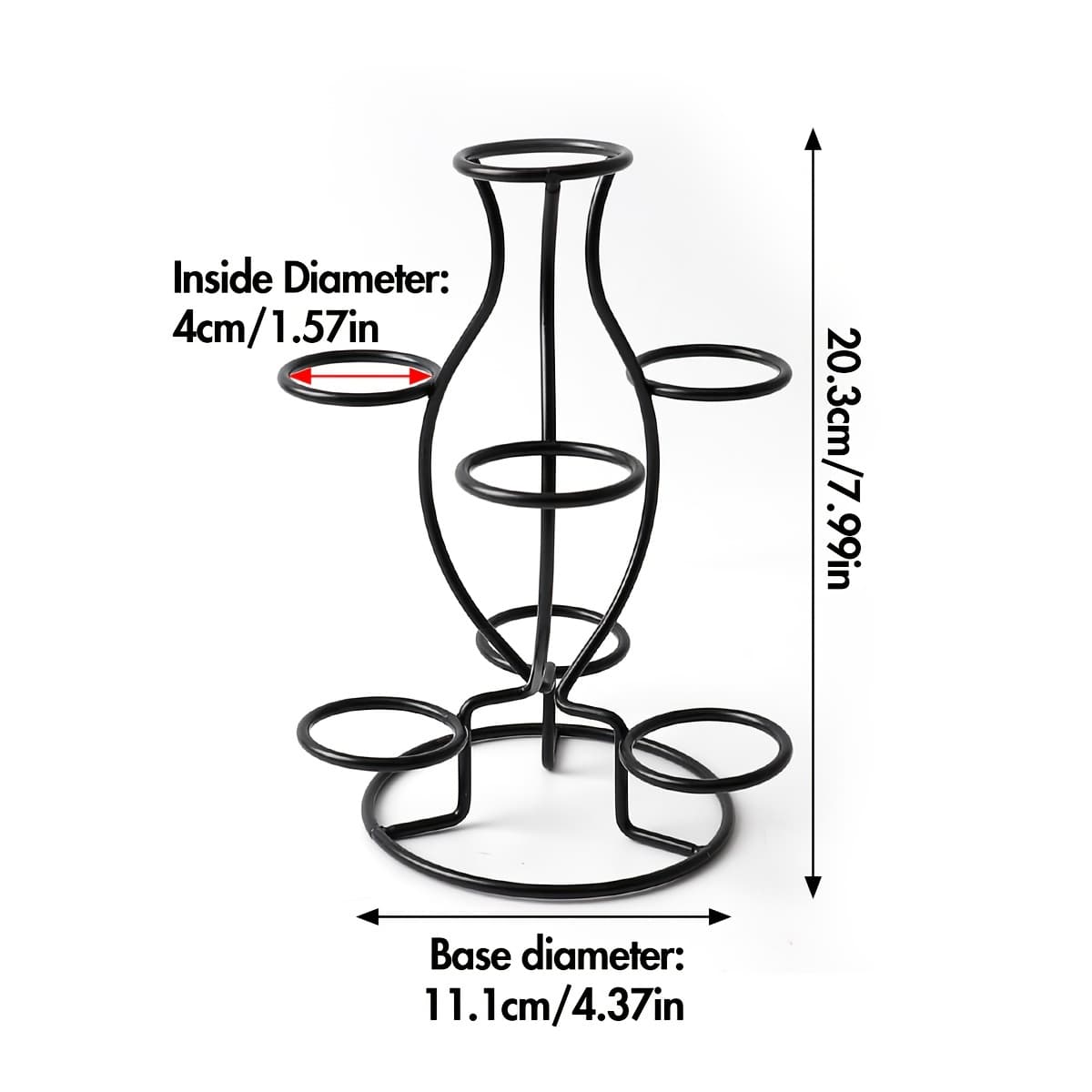 TEMU 1pc Metal Material Large Size Black And Silvery Geometric Crystal Ball Base Ornament, Used For Placing Crystal Balls, Metal Ball Base, Display Stand, Office Decoration