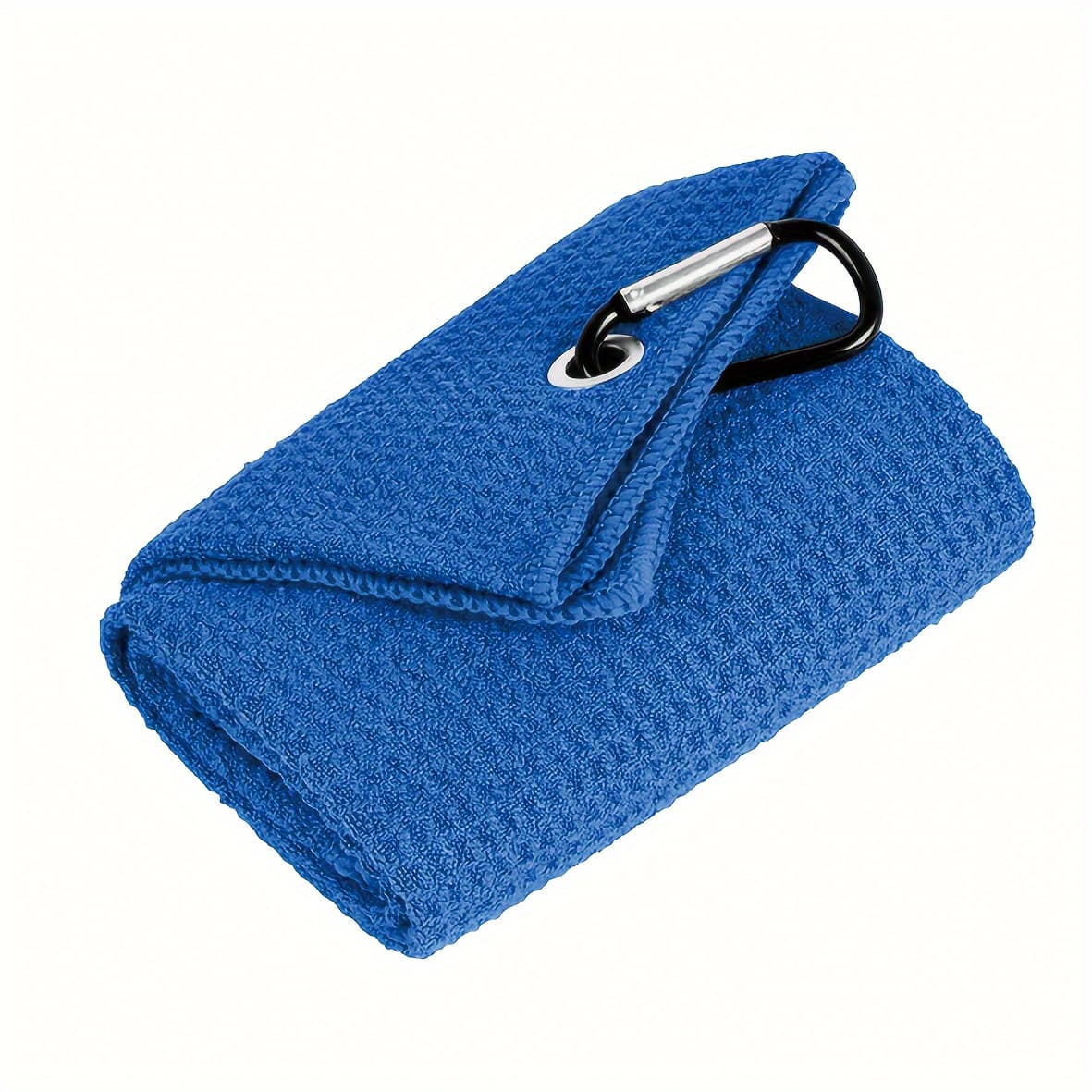 TEMU 1pc Microfiber Golf Towel With Clip, Super Absorbent Waffle Weave, Quick-dry, Machine Washable, 80% Polyester 20% Polyamide, 11.8x19.6 Inches, For Bags And Clubs Cleaning