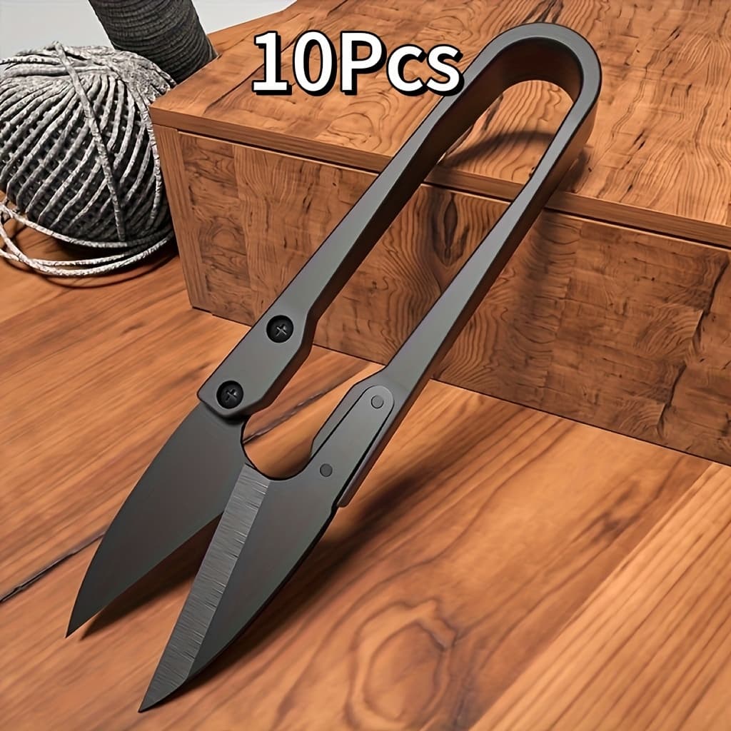 TEMU Set Of 10 U-shaped Scissors For Needle And Thread, Large Scissors, Handmade Cross- Scissors, And Small Scissors Designed For Trimming Thread Ends