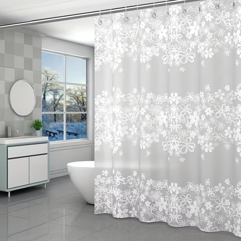 TEMU Shower Curtain Liner, 70.87x70.87 Shower Curtain Liner, Waterproof Plastic Shower Liner, Cute Lightweight Peva Shower Curtain For Bathroom