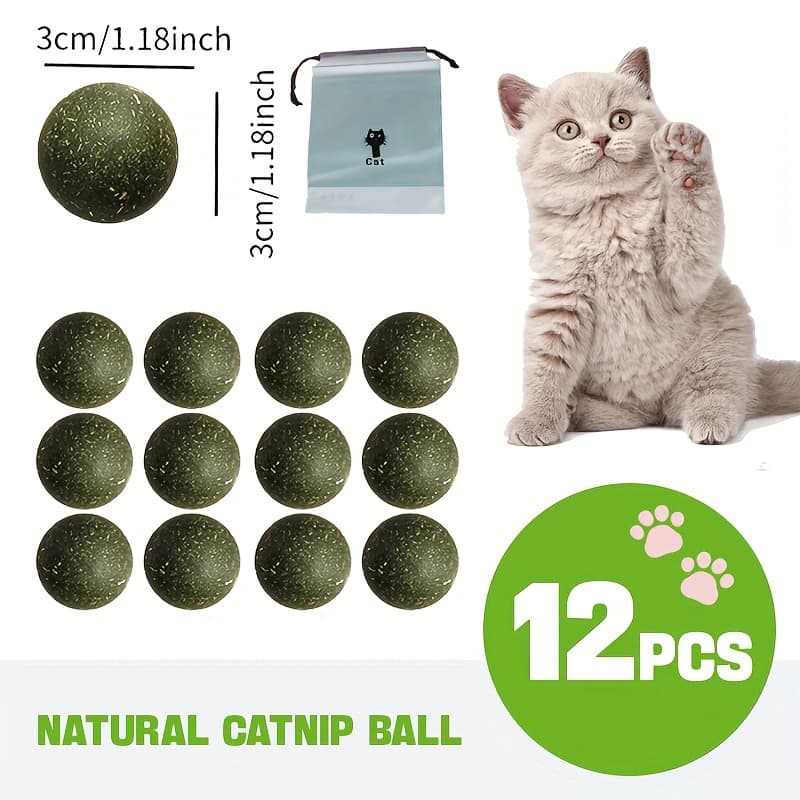 TEMU 12-pack Of Balls | Pure, No Additives | Great Value For Households With Multiple Cats