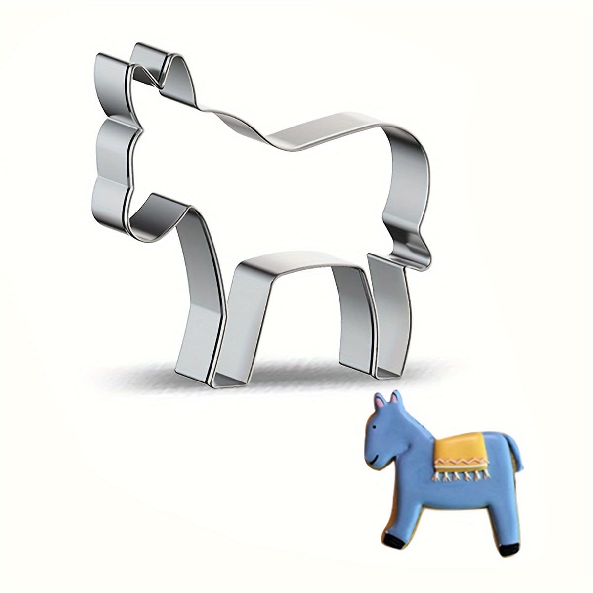TEMU Stainless Steel Cookie Cutter Donkey Diy Cake Mold 1pc
