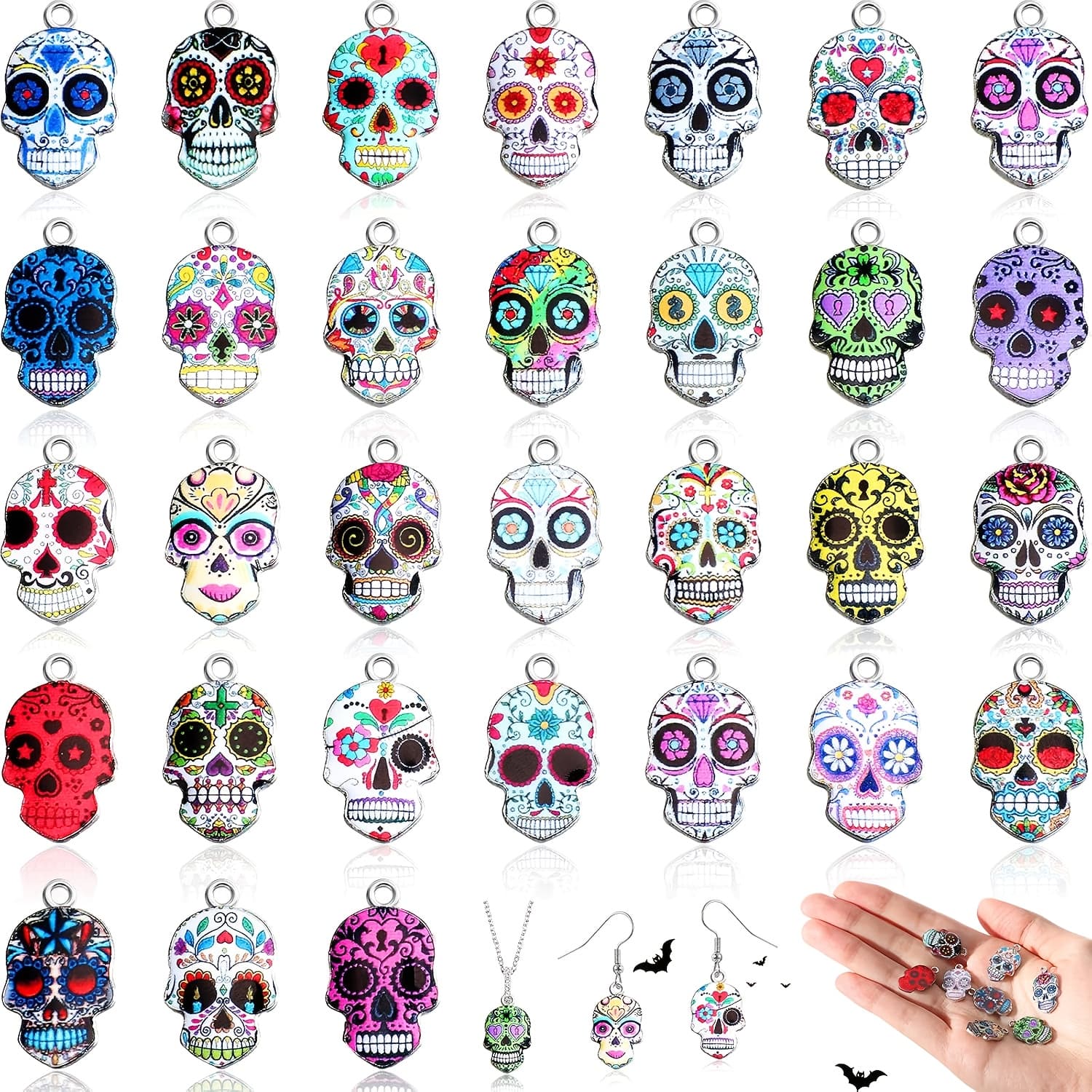 TEMU 62pcs Pendants For Jewelry Making, Halloween Enamel Pendants, Necklaces, Bracelets, Earrings, Handicrafts