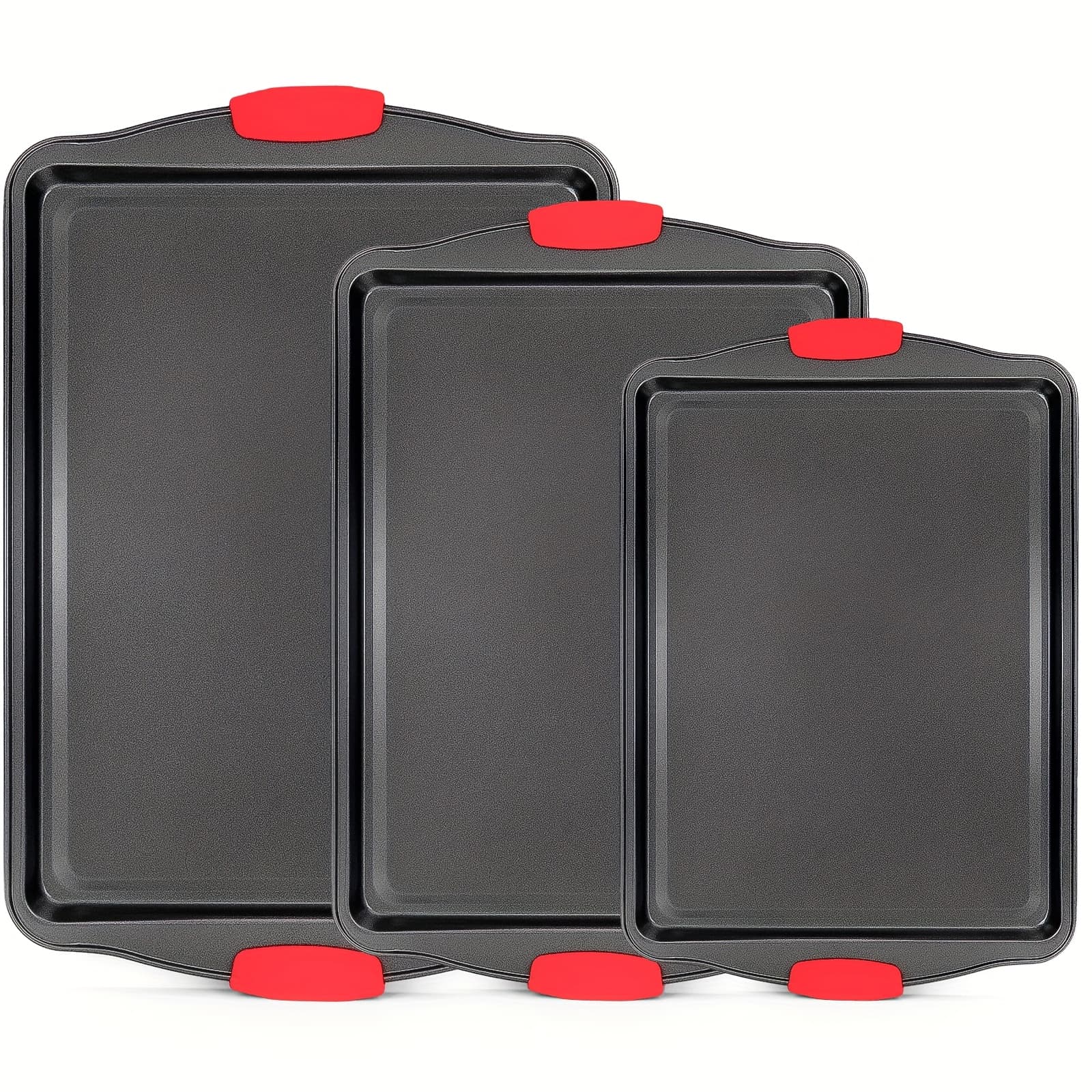 TEMU 3pcs Nonstick Bakeware Set By Katbite, Featuring Carbon Steel Construction, Silicone Handles, And Suitable For Occasions Like Halloween And Christmas