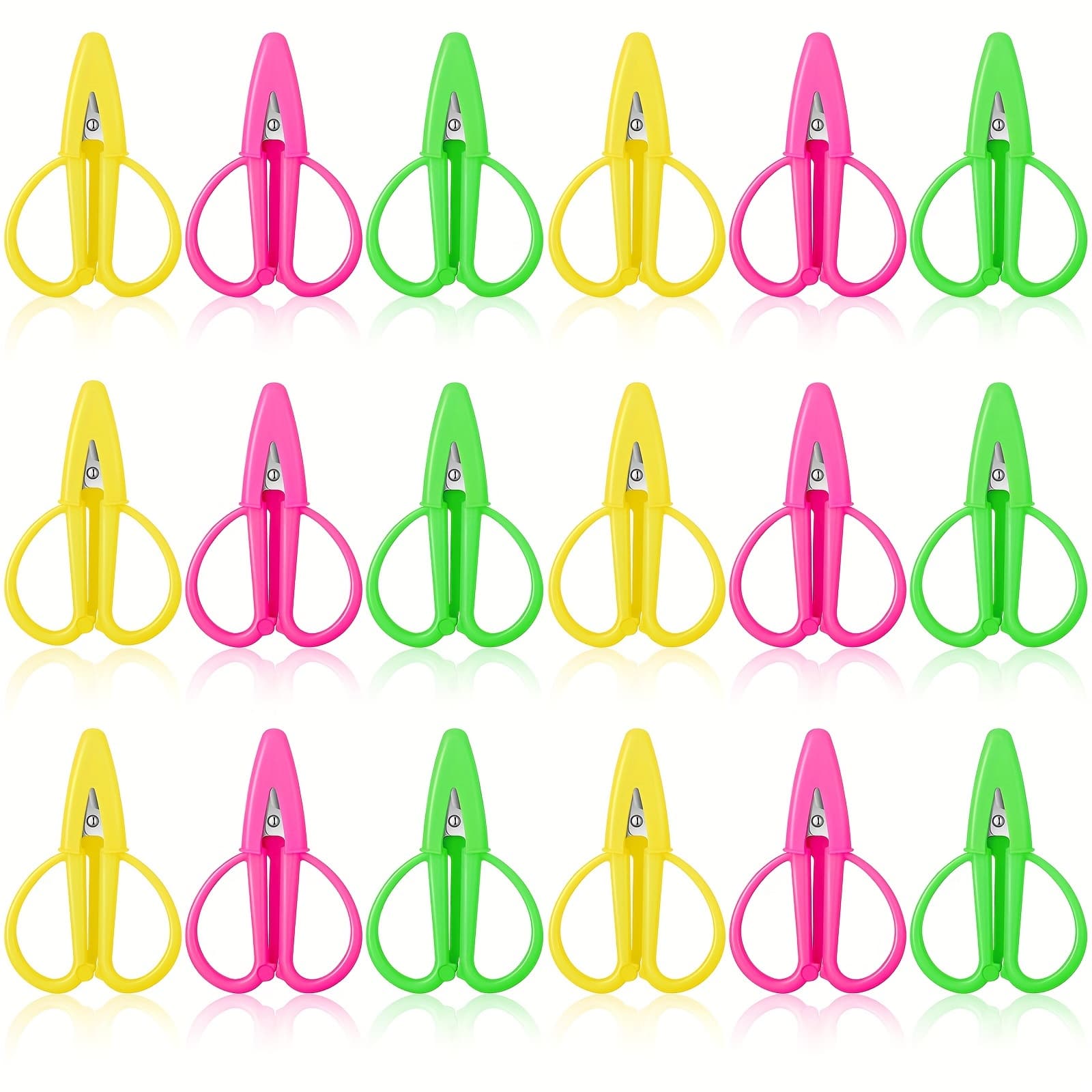 TEMU 18pcs Small Scissors All Purpose Colorful Mini Stainless Steel 2.56 X 1.65 Inch Scissors Bulk With Protective Cover For Embroidery, Paper Cutting, Sewing, Knitting, Crafting