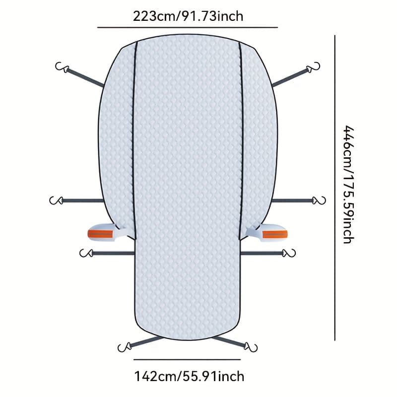 TEMU Car Windshield Snow And Sun Shade, Oxford Fabric, Winter Snow/frost-proof, Summer Sun Protection. With Hooks, Fits Cars, Suvs And Off-road Vehicles, Perfect Auto Accessory