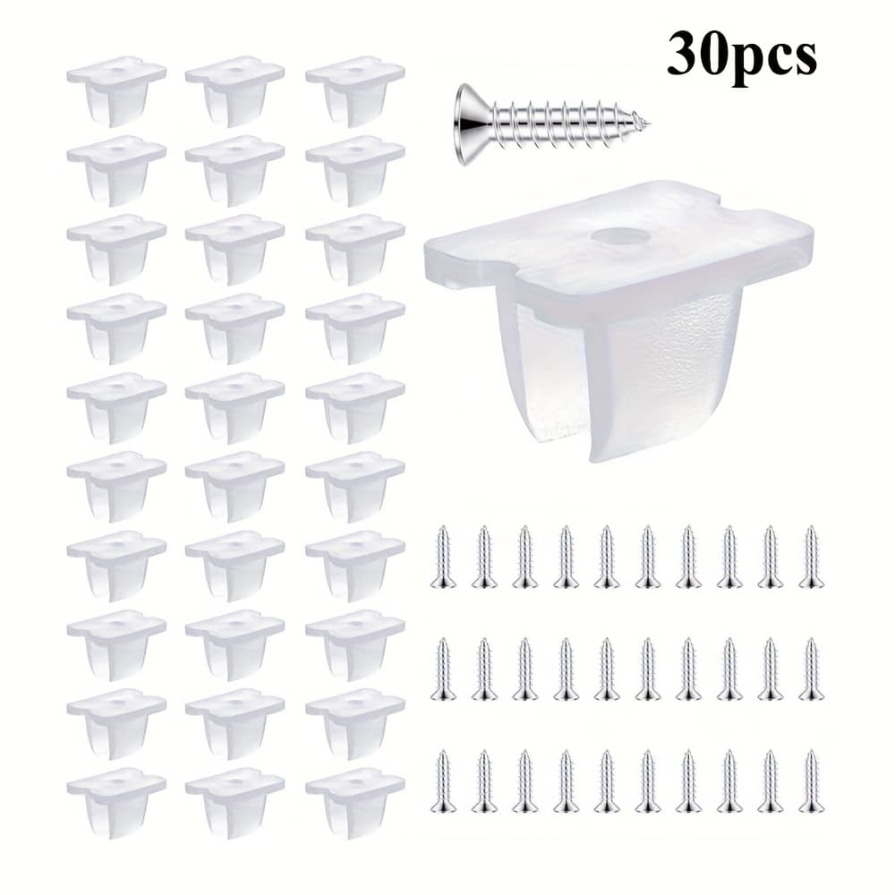 TEMU 30pcs Of Led Strip Installation Clips, Universal Fixed Brackets, Suitable For 5mm To 6mm Led Strip Lighting, Semi-transparent.