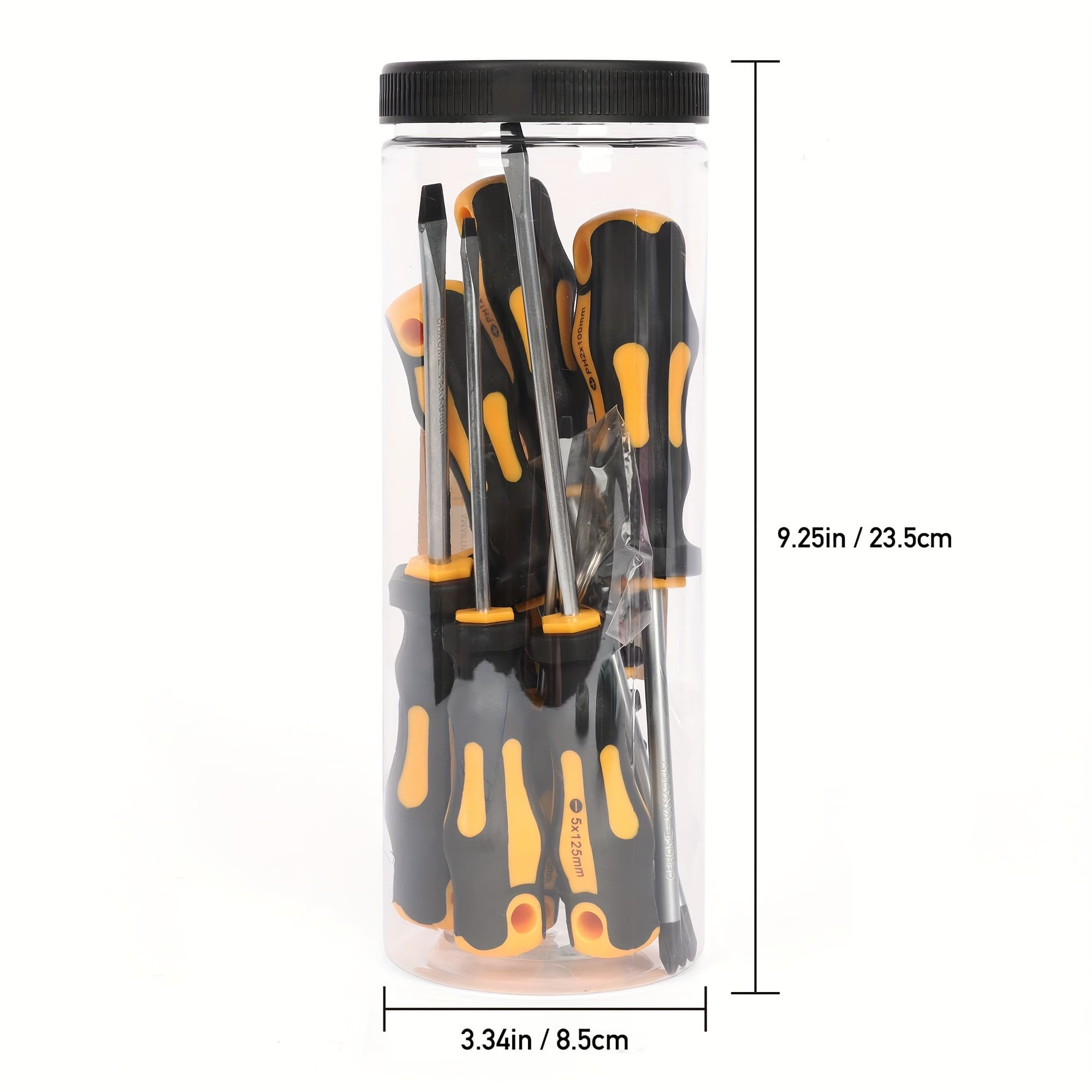 TEMU 12pcs Set Of Magnetic Screwdrivers, 5 Cross And 5 Slotted Professional Buffer Handle Screwdrivers, And Screwdrivers