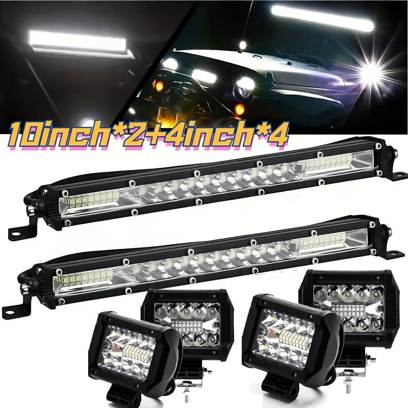 TEMU [4"-22" Led Vehicle Lights]- Combinations Of Long Strip Lights And Short Led Work Lights For You From Light Offroad For Truck Pickup-