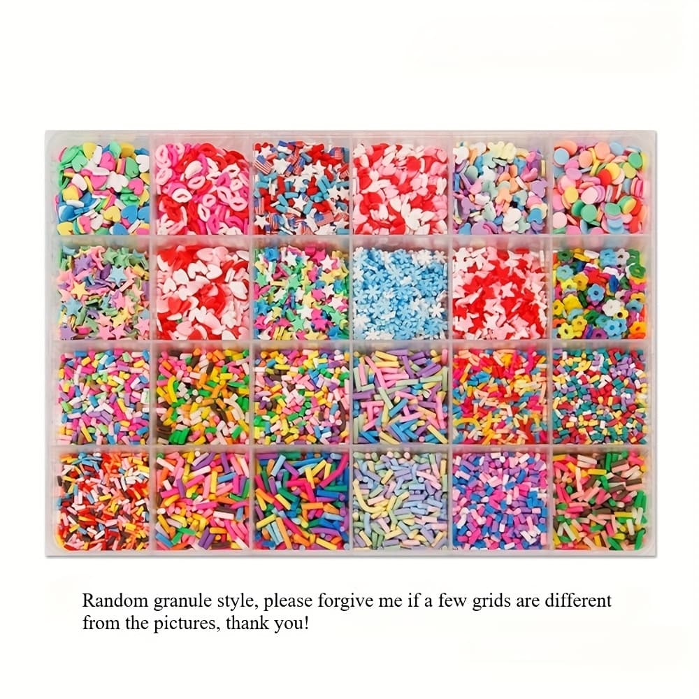 TEMU 17000pcs/ 24grids Fruit Soft Polymer Clay Slices Epoxy Resin Mold Filler Diy Craft Jewelrymaking Filling Material Nail Art Decoration
