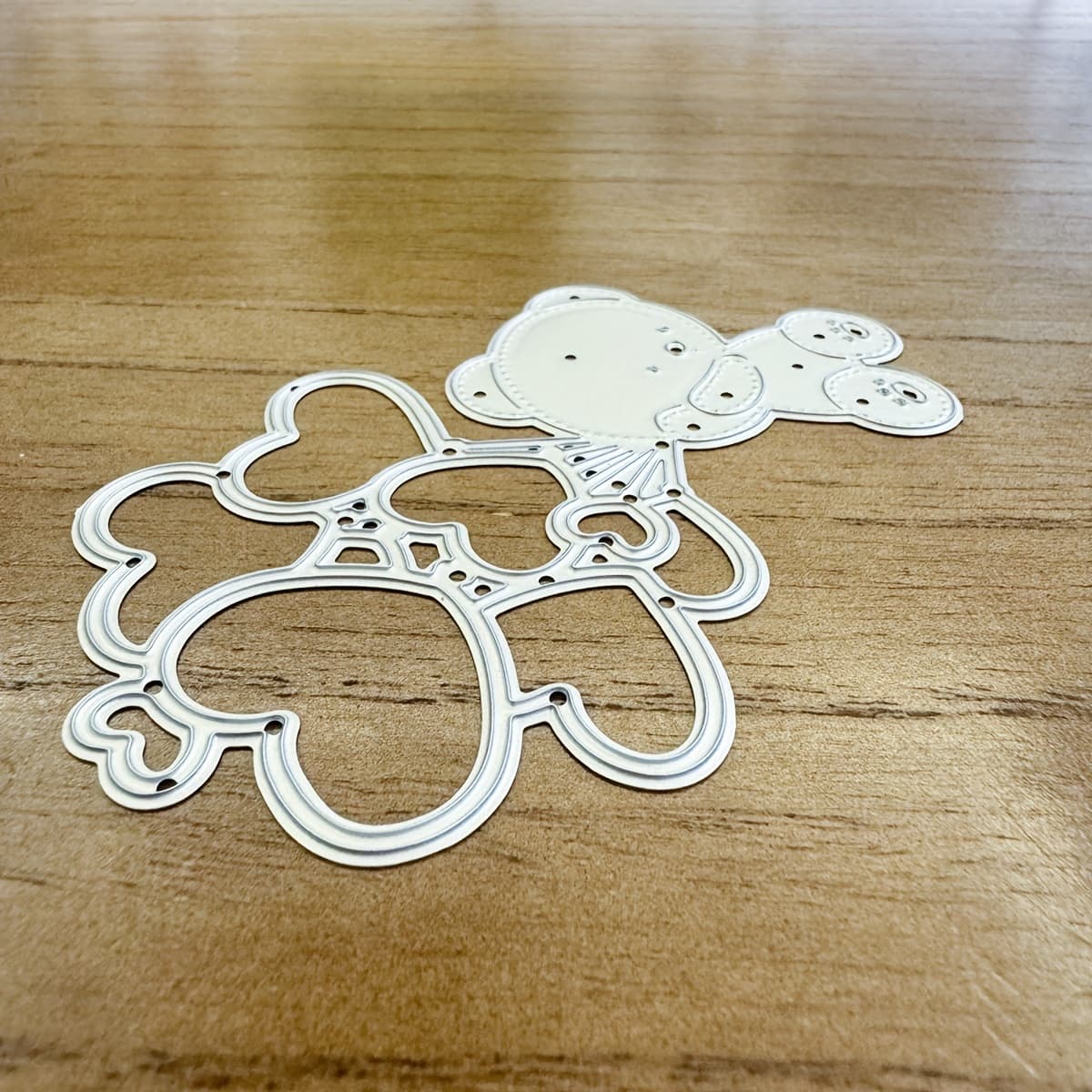 TEMU Original Lovely Valentines Day Baby Bear Balloons Bundle Metal Cutting Dies Diy Scrapbooking Album Greeting Cards Home Decoration Holiday Handle Hand Made