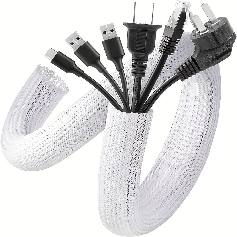 TEMU 78-inch Nylon Cable Conduit Organizer, Wire Protection Package, Desktop Computer, Tv, Computer, And Home Office Cable Clutter