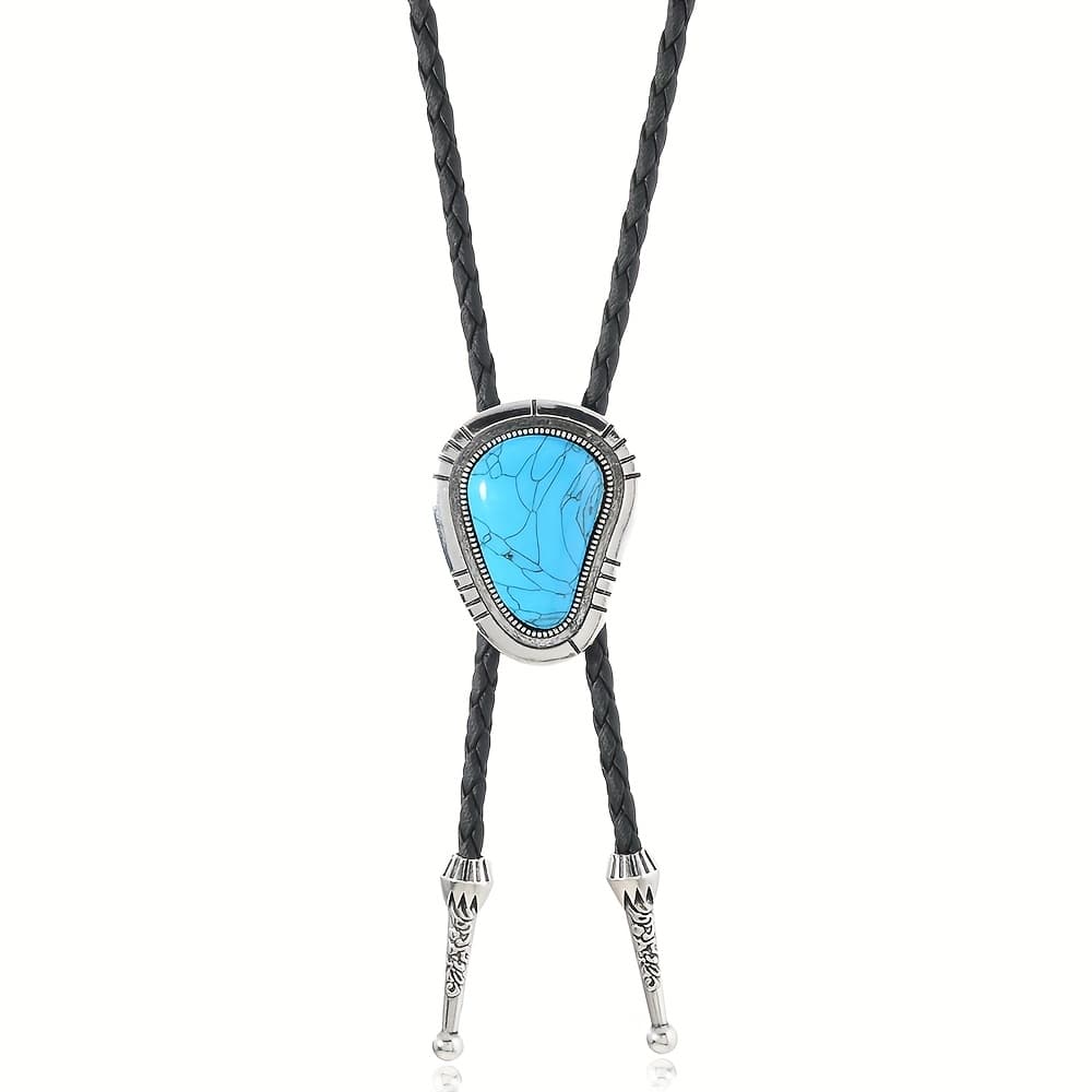 TEMU European And American New Alloy Faux Leather Bow Tie Pattern Bolo Tie Fashion Unisex Necktie Necklace