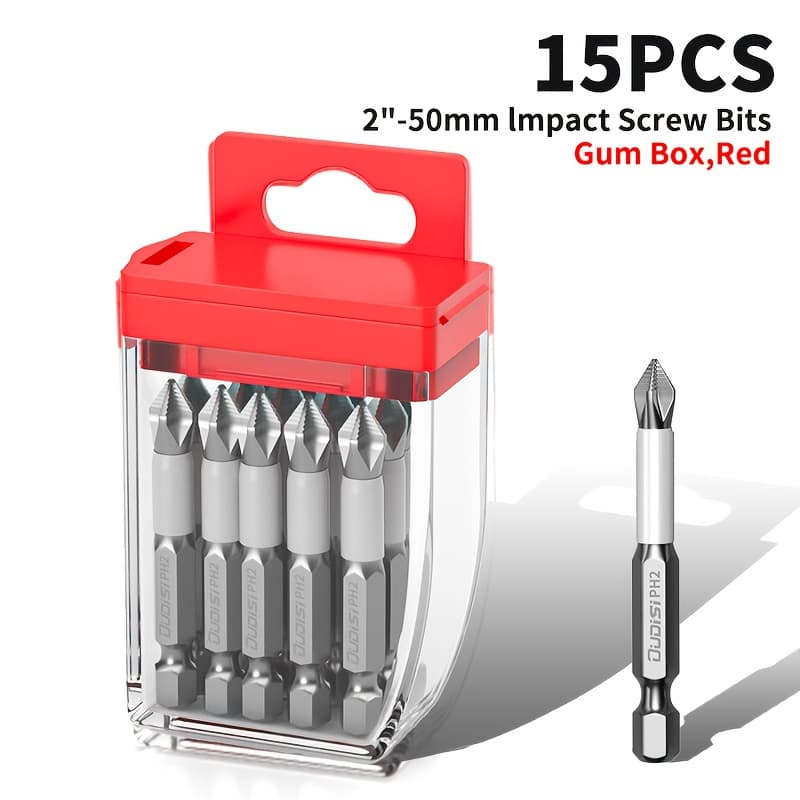 TEMU 15pcs 50mm Gray Industrial High Hardness S2 Cross Screwdriver Head, Strong Magnetic Anti-slip Screwdriver Head, Used In Carpentry And Office.