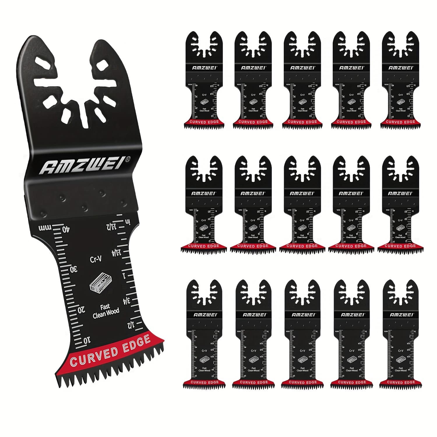 TEMU 16pcs Japanese Teeth Oscillating Tool Blade, Crv Long Multitool Blade Kits For Wood Plastic Cutting, Quick Release Oscillating Saw Blades