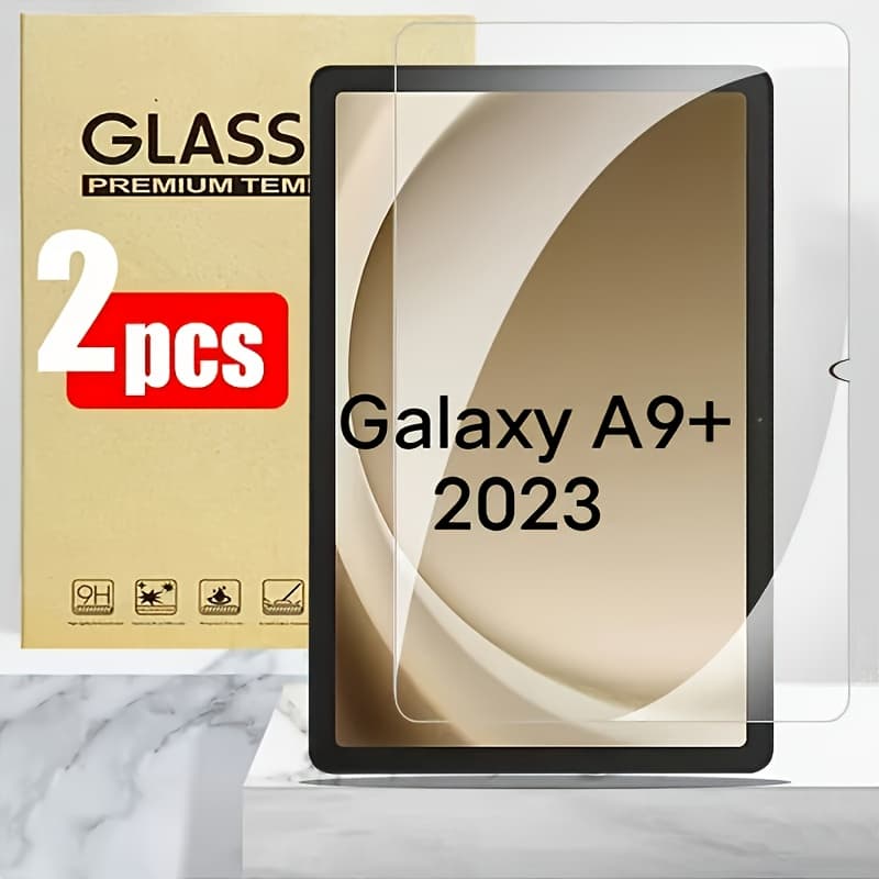 TEMU 2 Pack For Galaxy Tab A9/a9+ 8.7/11" Premium Tempered Glass Screen Protector - Scratch Resistant, Fingerprint Resistant, 8h Hardness, ,