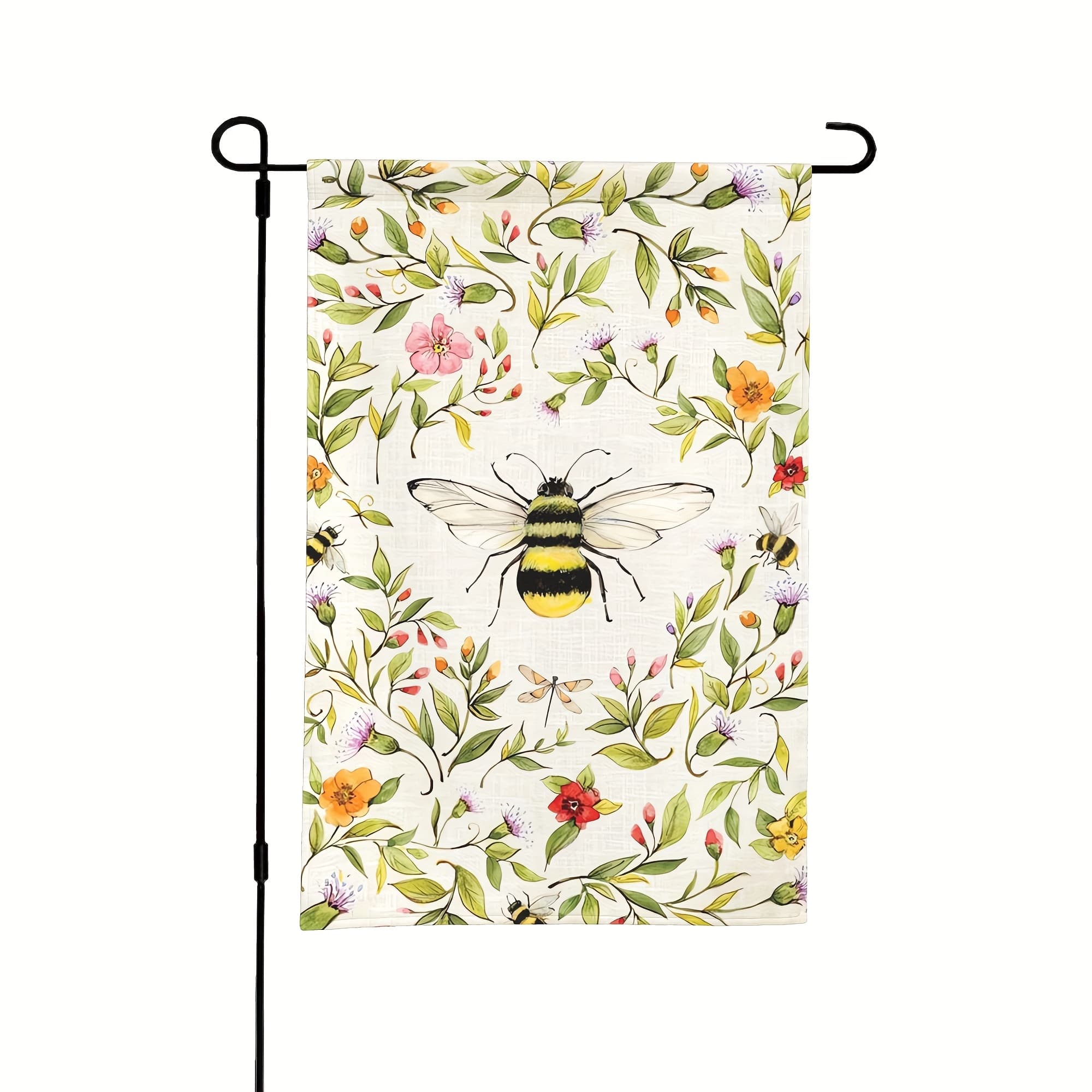 TEMU 1pc Cute Gnome Summer Outdoor Garden Flag, Bees Gnome Sunflower Honey Decor, Outdoor Decor, Yard Decor, Garden Decor, Holiday Decor Double-sided Printed Yard Garden Flag No Flagpole 12×18 Inches