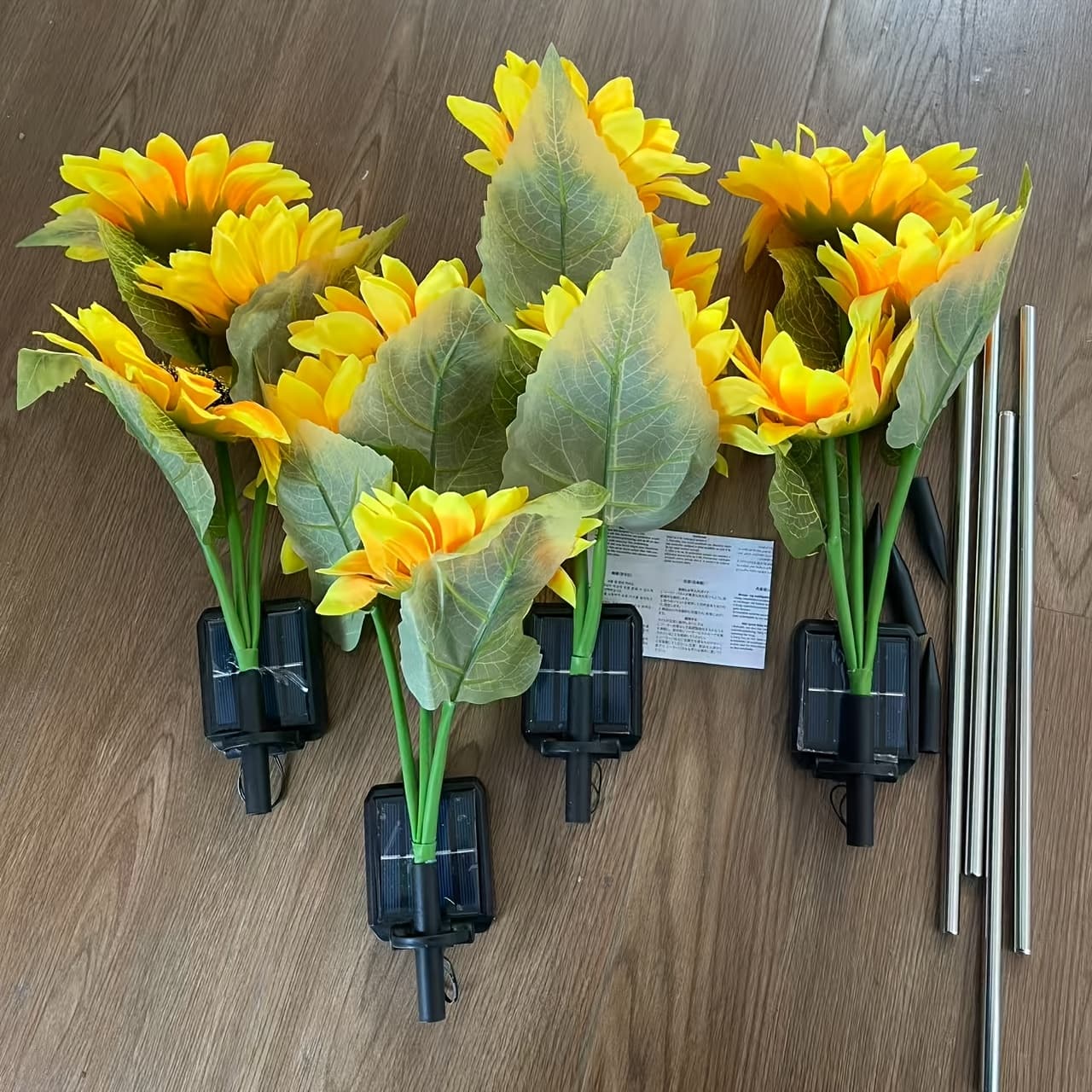 TEMU 6/4/2 Pack Sunflower Lights Outdoor Suitable For Garden, Patio, Pathway & Lawn Decoration With Solar Panel & Hard Housing, Plug-and-play Installation, Plastic For , Yards (no)