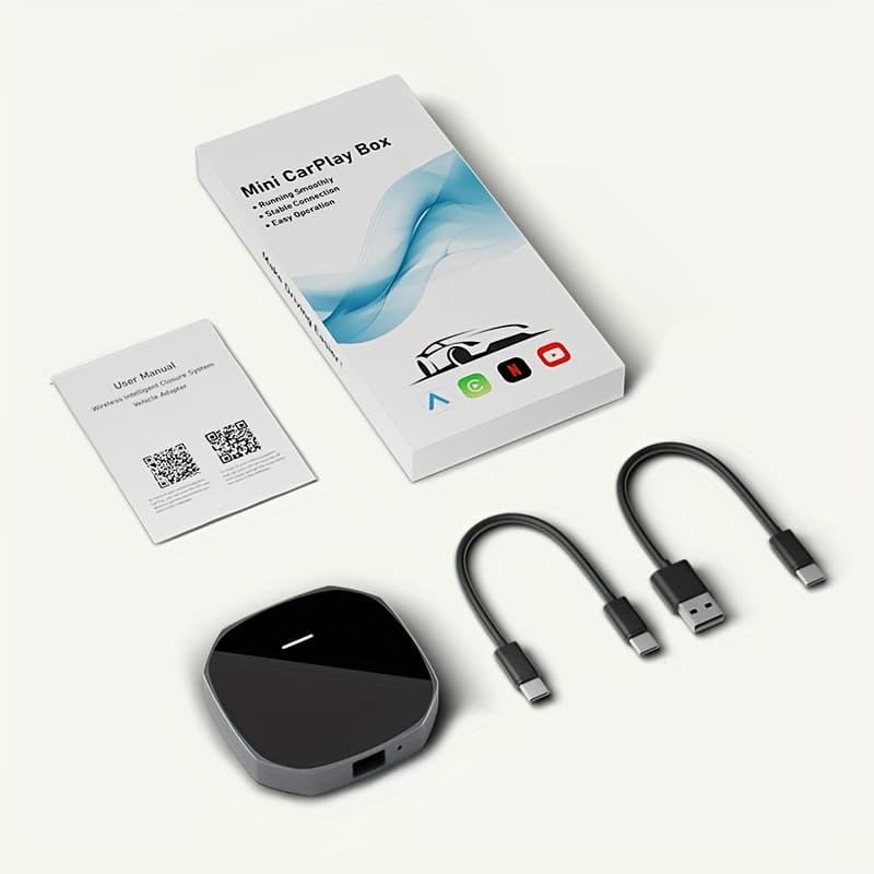TEMU / Auto Adapter & 13 Smart , Wired Carplay/ Auto To Wireless, For Youtube/tiktok/netflix, No Battery Required, Plug And Play, Aluminum Alloy Frame, Comfortable And Wear-resistant