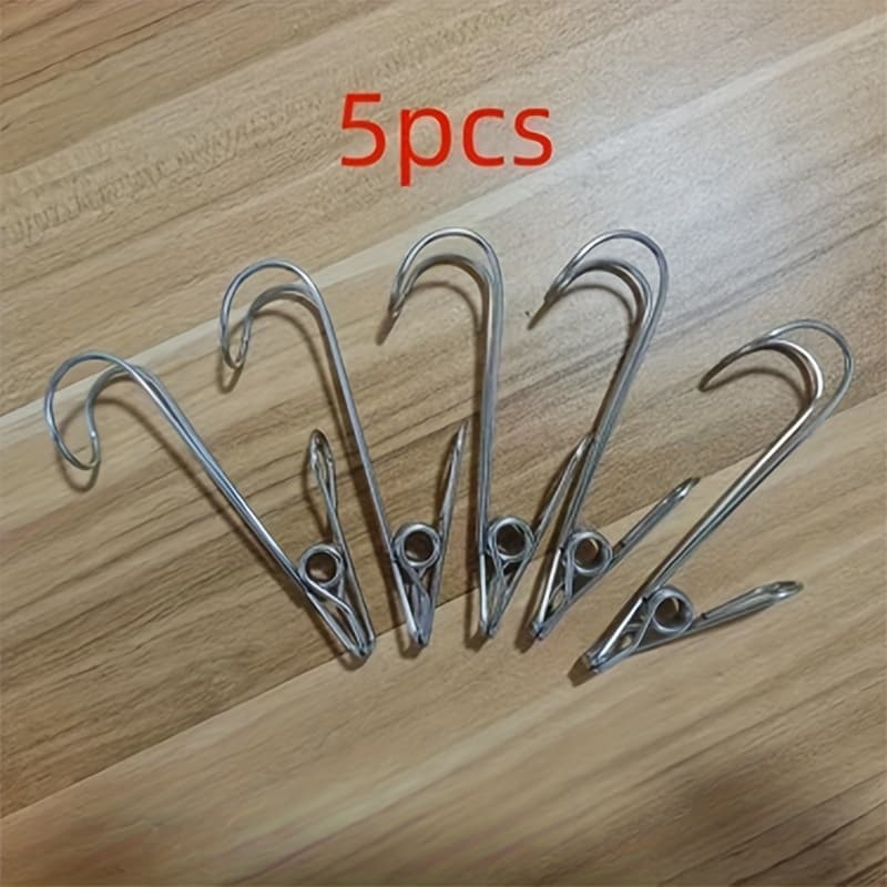 TEMU Stainless Steel Hanging Clips, Multifunction Windproof Towel Hooks, , Stylish And Durable, Kitchen And Bathroom Use, Utility Hooks
