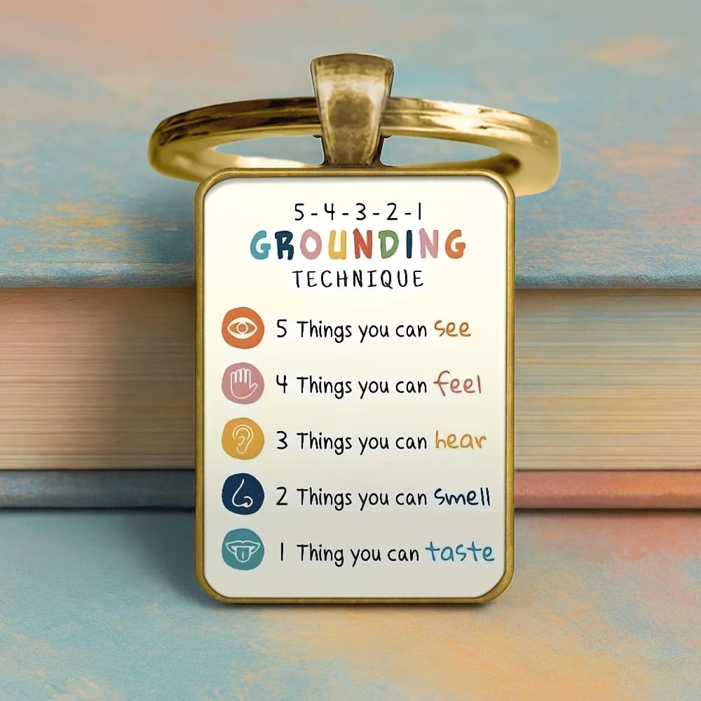 TEMU Elegant And Fashionable 5 Sense Grounding Tips, Pendant Keychain - Easy Square Design, Bright Colors, Ideal Romantic Gift