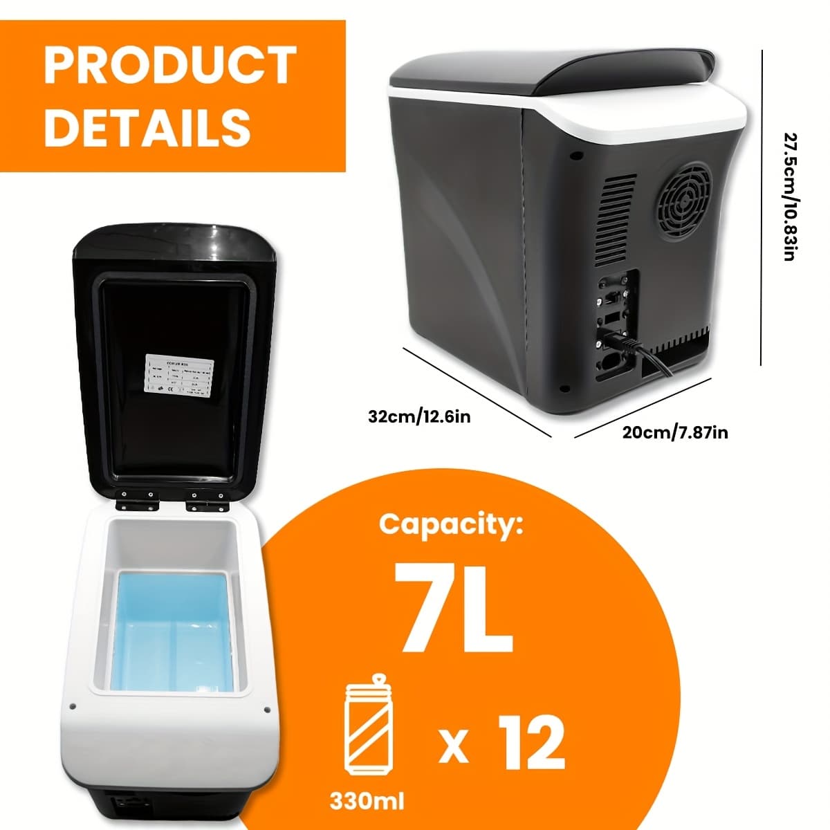 TEMU Refrigerator For ! Car And Rv Accessories This 3gal Mini Fridge Drinks To -7°c. Fits 12x330ml Cans, Compatible With 12/24v Energy-, , And Shockproof Design Ensures Reliability On The Go!