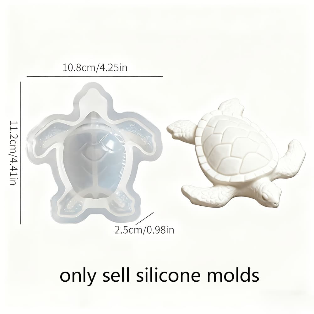 TEMU 1pc Sea Turtle Epoxy Resin Mold Cute Turtle Fish Tank Decorative Ornaments Gypsum Concrete Mold Mould