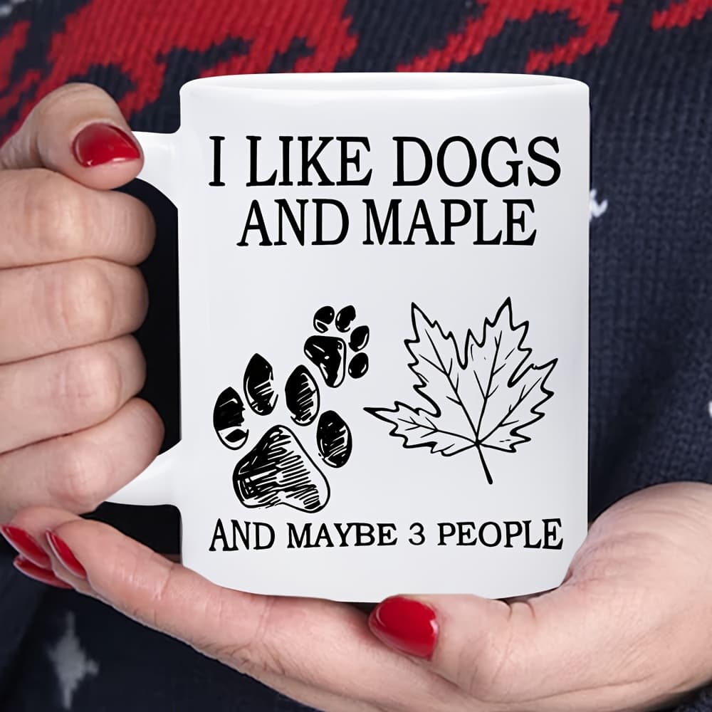 TEMU "i Like Dogs" Satirical Theme Gift Cup, 1 11oz 325ml Ceramic Cup, Dishwasher Safe, Durable And Easy To Clean, Is For Dog Lovers, , Family, , New Year Valentine's Day Gift Holiday Gift