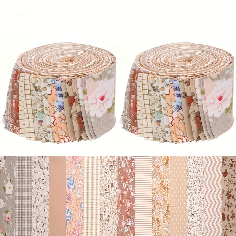 TEMU 84 Floral Fabric Strips For Quilting, Pre-cut In Bright Colors And Designs - Perfect For Sewing, Crafts, And