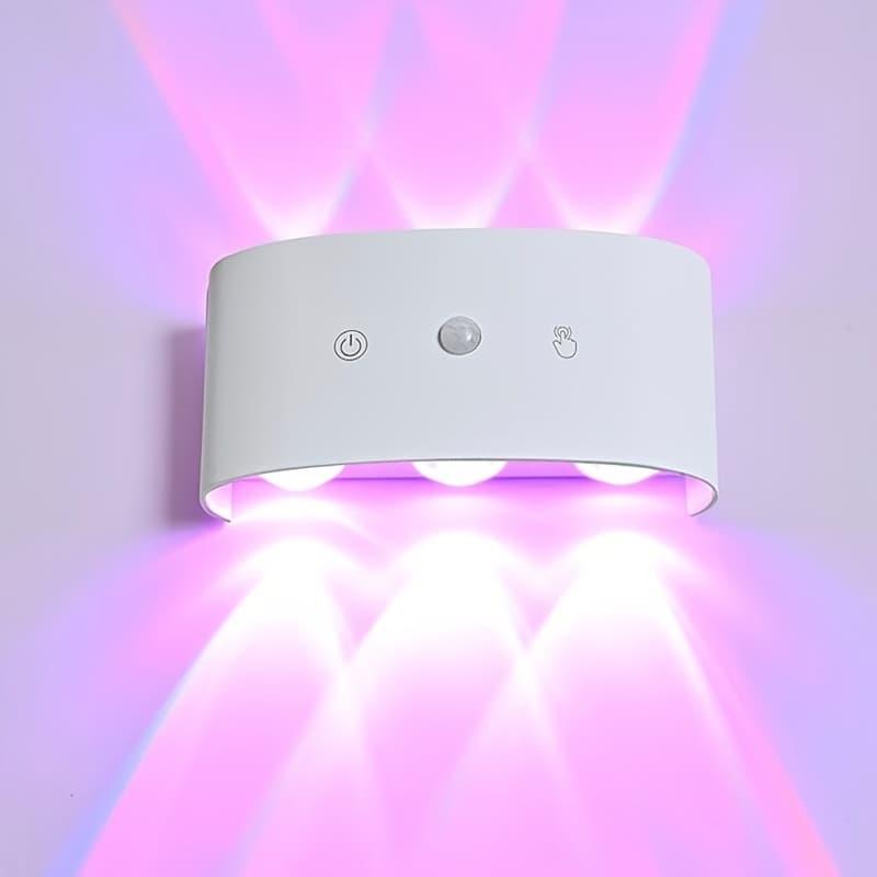 TEMU 4/6/8-head Rechargeable Led Induction Night Light - 3 Color And Color, Suitable For Indoor Rooms, Stairs, Corridors, Wardrobes, Decorative Lights