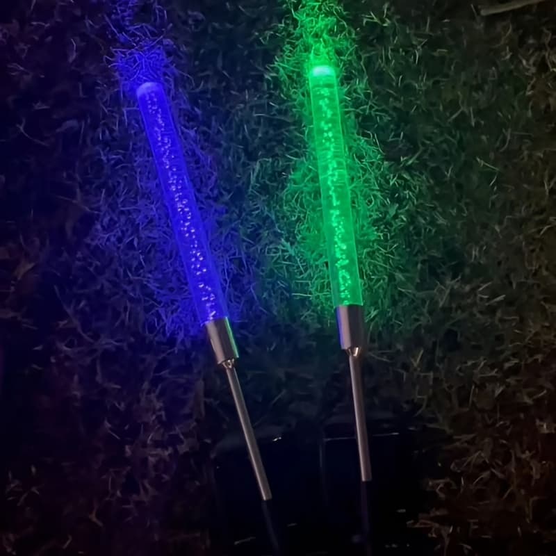 TEMU [color Changing Garden Lights] 2pcs Vibrant Color Changing Solar Stake Lights - Outdoor Yard Decor, Outdoor Lawn & Lighting