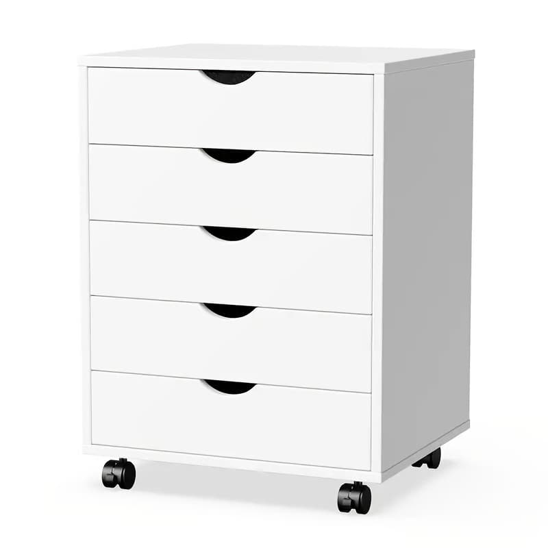 TEMU Compact Wooden Dresser On Wheels For Organizing Your Office Or With 5 Drawers
