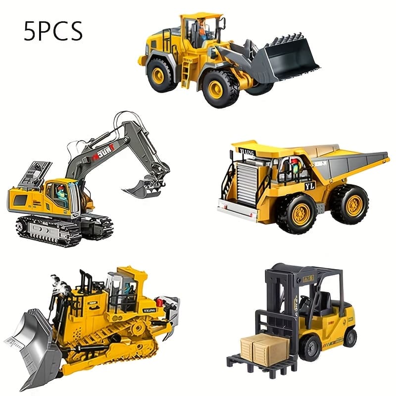 TEMU 5pcs, 4pcs, 3pcs, 2pcs, Engineering Vehicle Set, 2.4g 13-channel Excavator Dump Truck Bulldozer Alloy Plastic Engineering Vehicle Construction Toy Car Set thumbnail 3