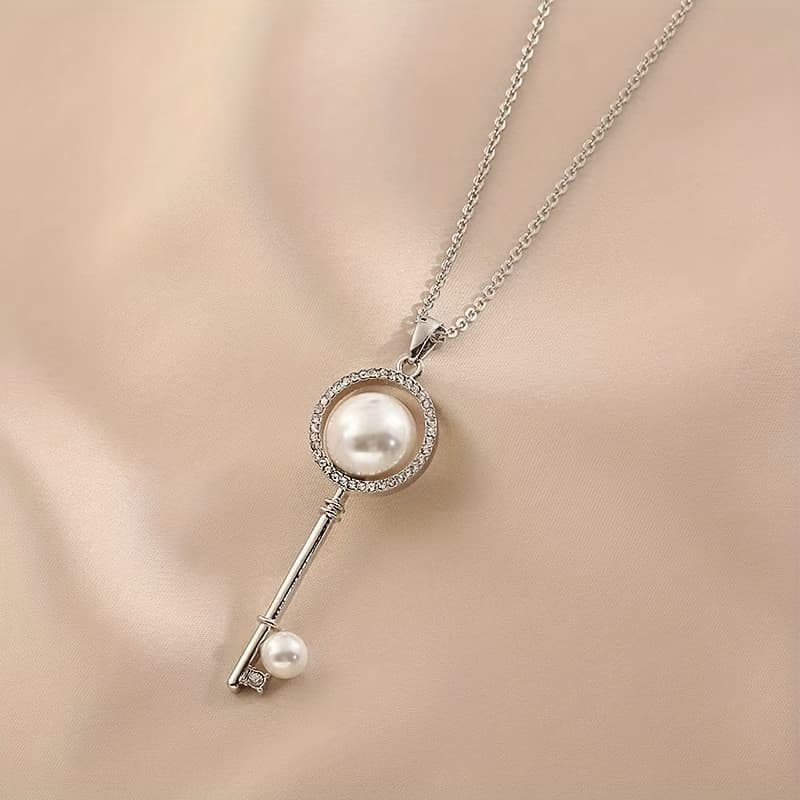 TEMU European And Women's Long Sweater Chain Pendant Necklace, 1pc