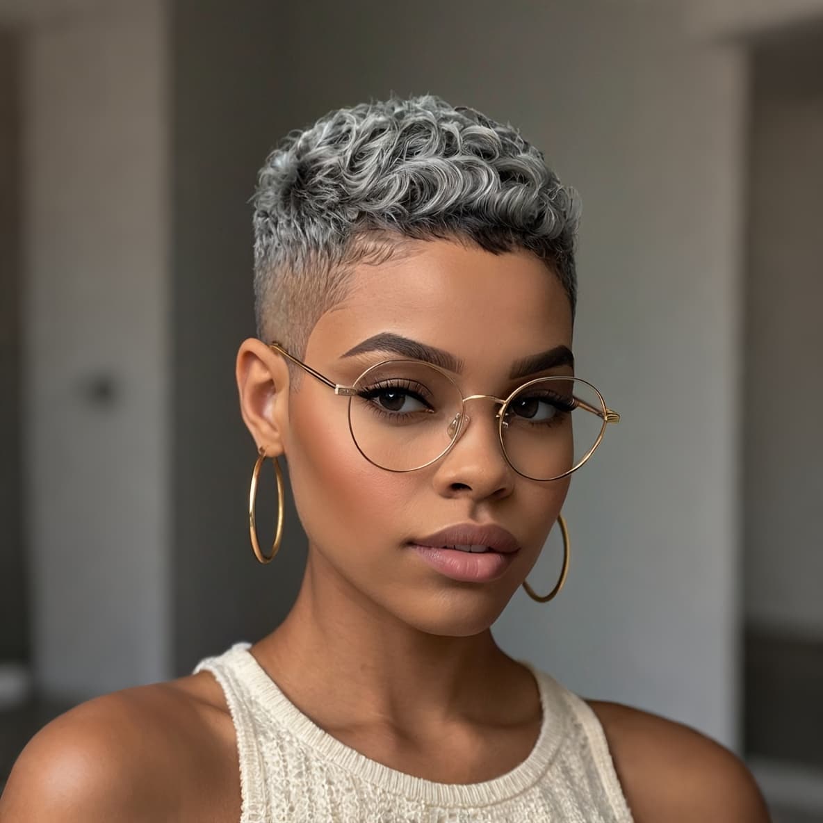 TEMU Synthetic Afro Wigs Mixed Gray Wig Short Cut Curly Wig For Women Mixed Hair Wigs For Women Beautiful Wigs