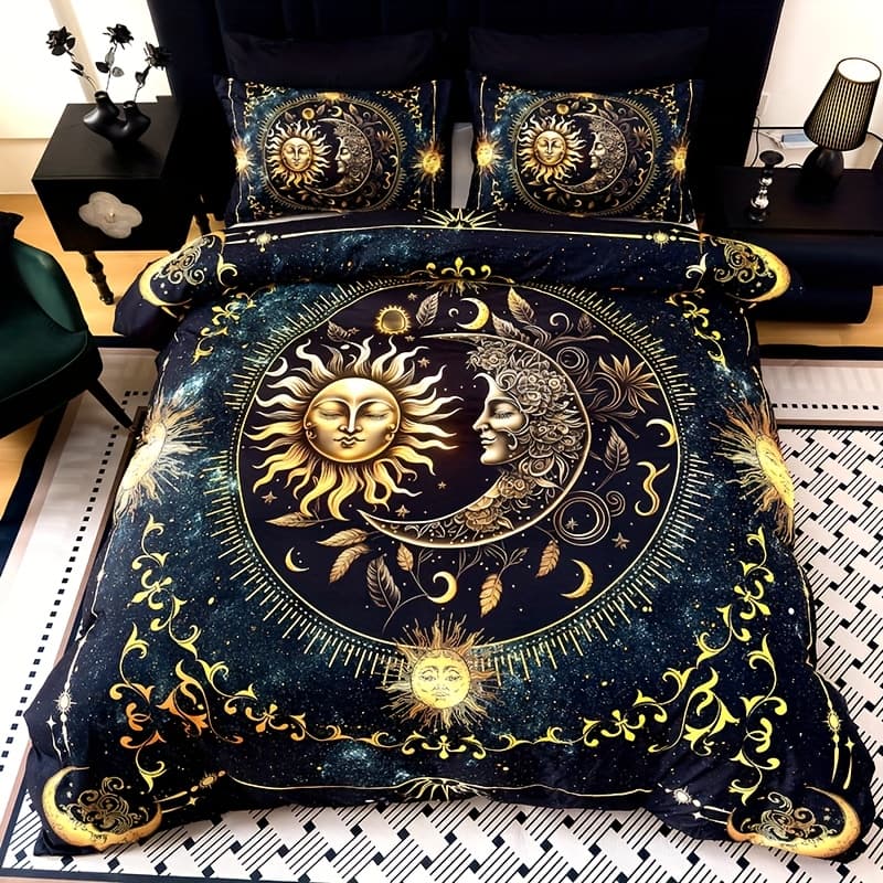 TEMU 3pcs Ultra Soft And Breathable And Planet Duvet Cover Set (includes 1 Duvet Cover And 2 Pillowcases, Excluding Pillow Inserts), Ideal For Home Or Dormitory With High Definition